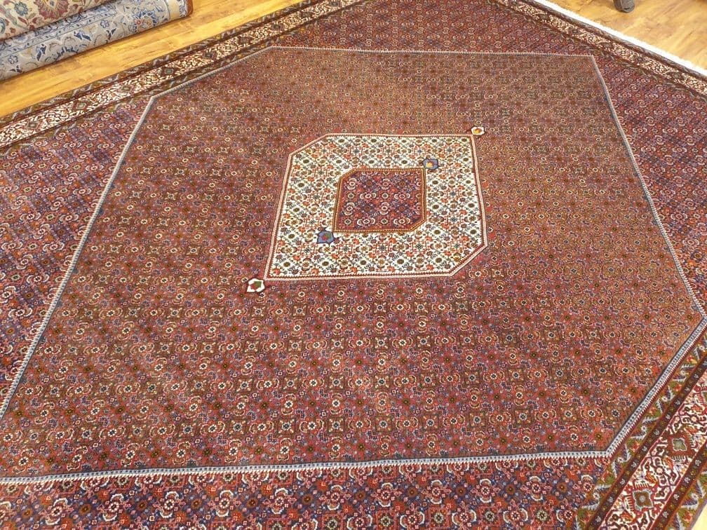 Dywan Bidjar Takab 365x265 cm, czerwony niebieski biały zielony, wełna, Iran, początek XX w. - 396351