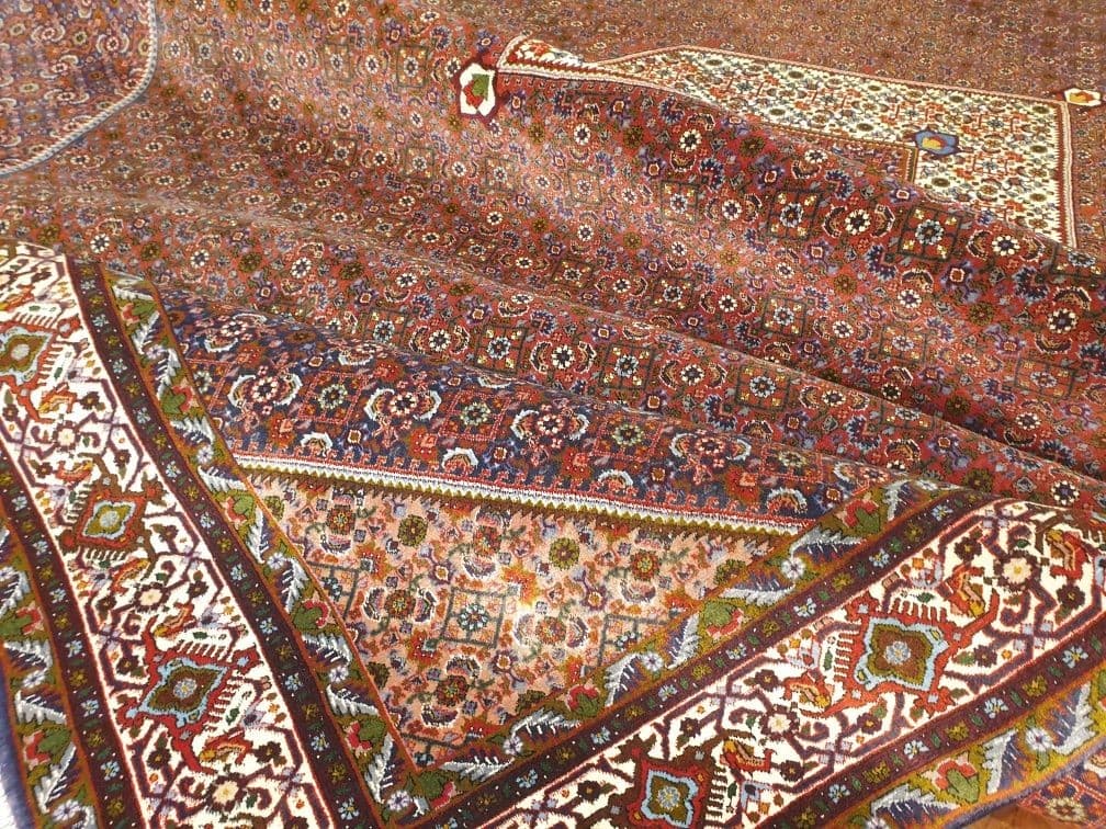 Dywan Bidjar Takab 365x265 cm, czerwony niebieski biały zielony, wełna, Iran, początek XX w. - 396357