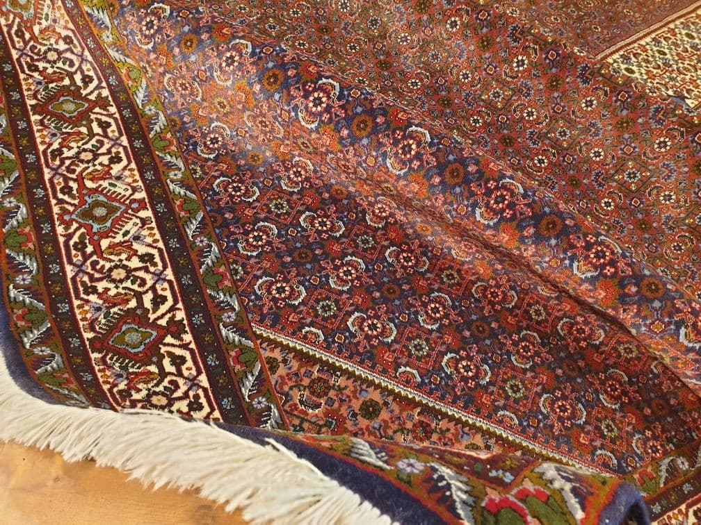 Dywan Bidjar Takab 365x265 cm, czerwony niebieski biały zielony, wełna, Iran, początek XX w. - 396354