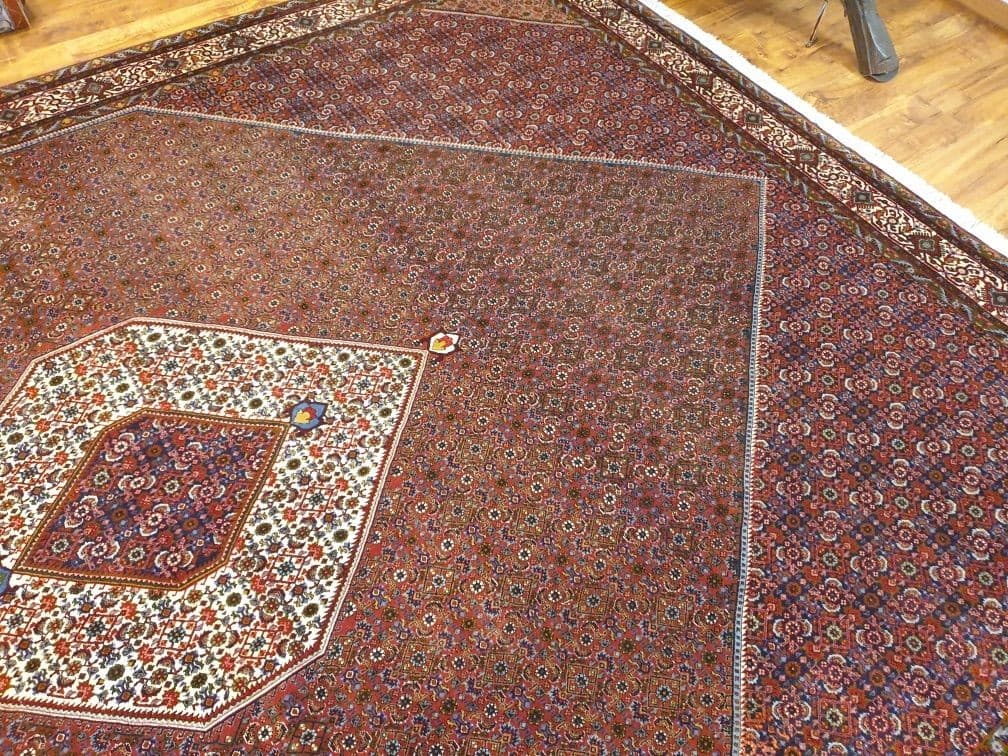 Dywan Bidjar Takab 365x265 cm, czerwony niebieski biały zielony, wełna, Iran, początek XX w. - 396353