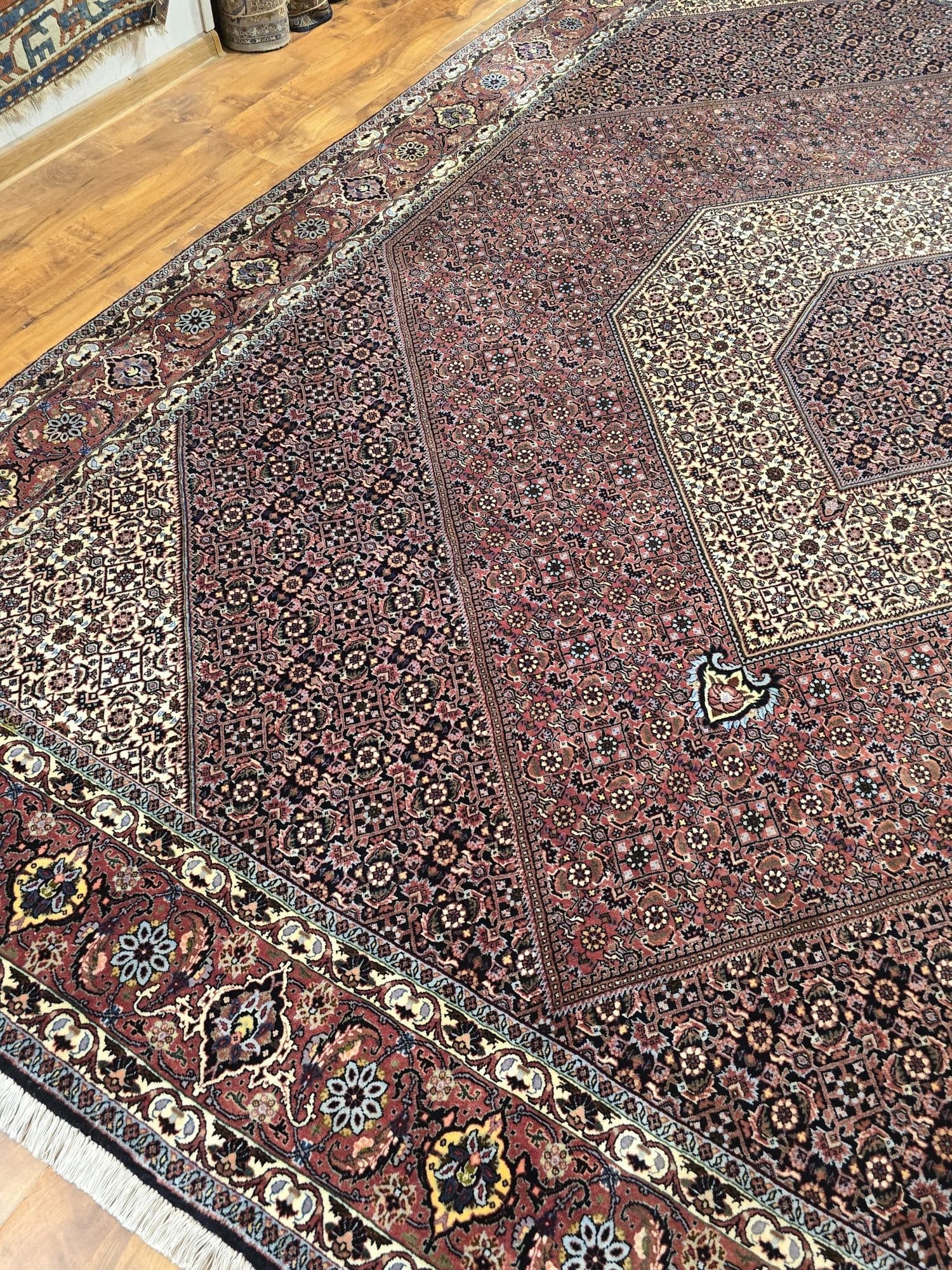 Dywan Bidjar Takab 350x250 cm, czerwony beżowy niebieski czarny żółty, wełna, Iran - 396377