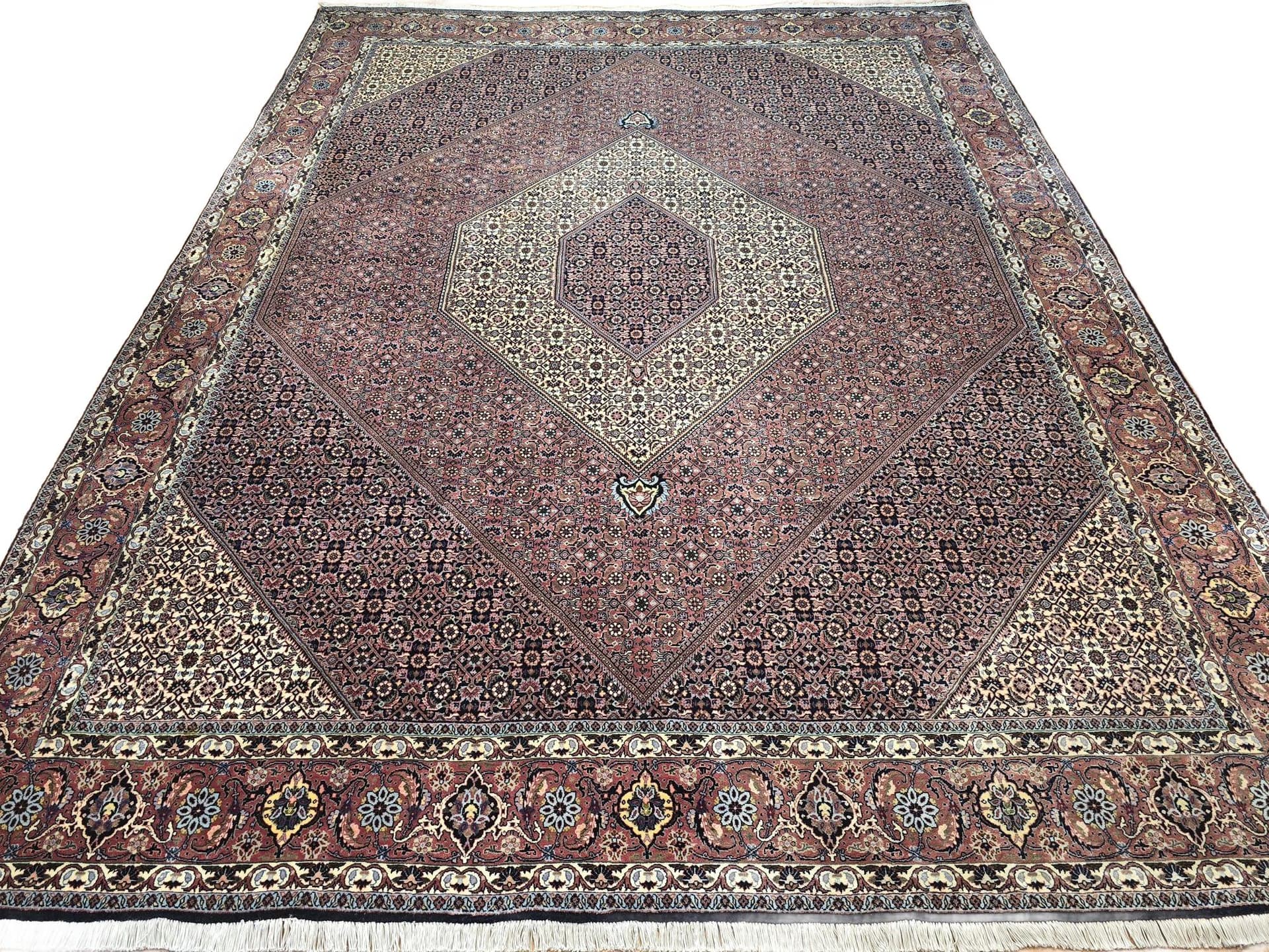 Dywan Bidjar Takab 350x250 cm, czerwony beżowy niebieski czarny żółty, wełna, Iran