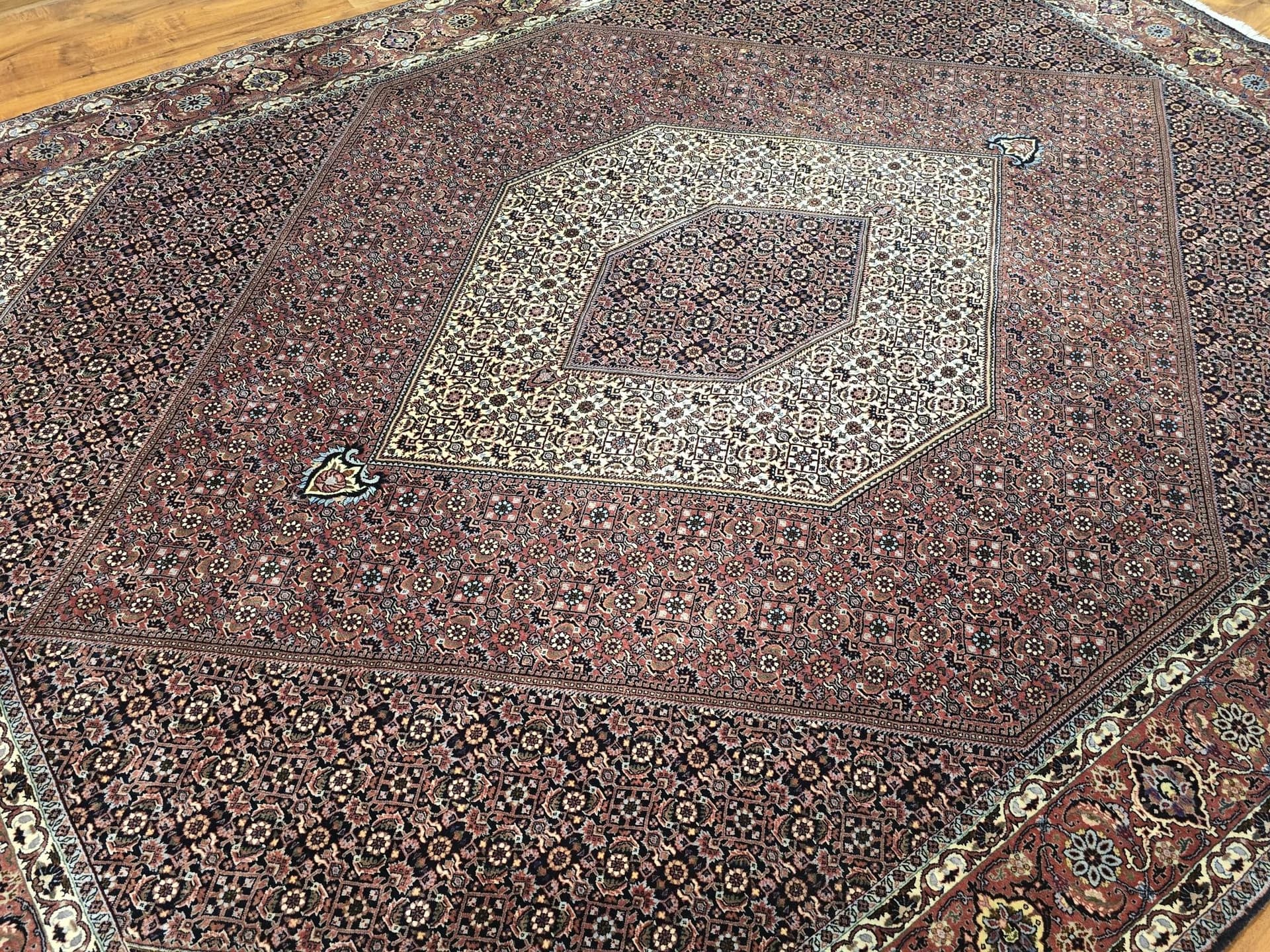 Dywan Bidjar Takab 350x250 cm, czerwony beżowy niebieski czarny żółty, wełna, Iran - 396375