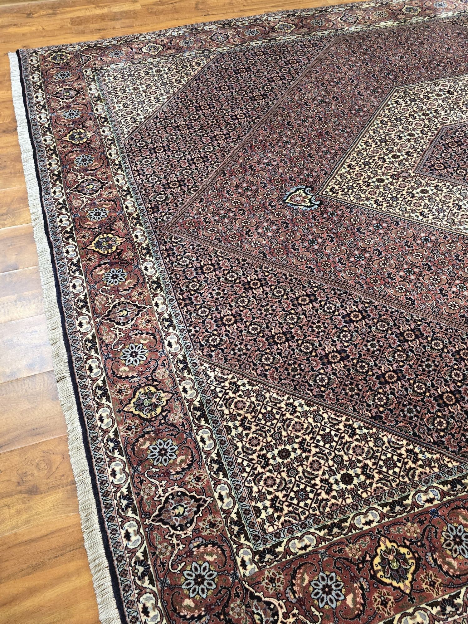 Dywan Bidjar Takab 350x250 cm, czerwony beżowy niebieski czarny żółty, wełna, Iran - 396376
