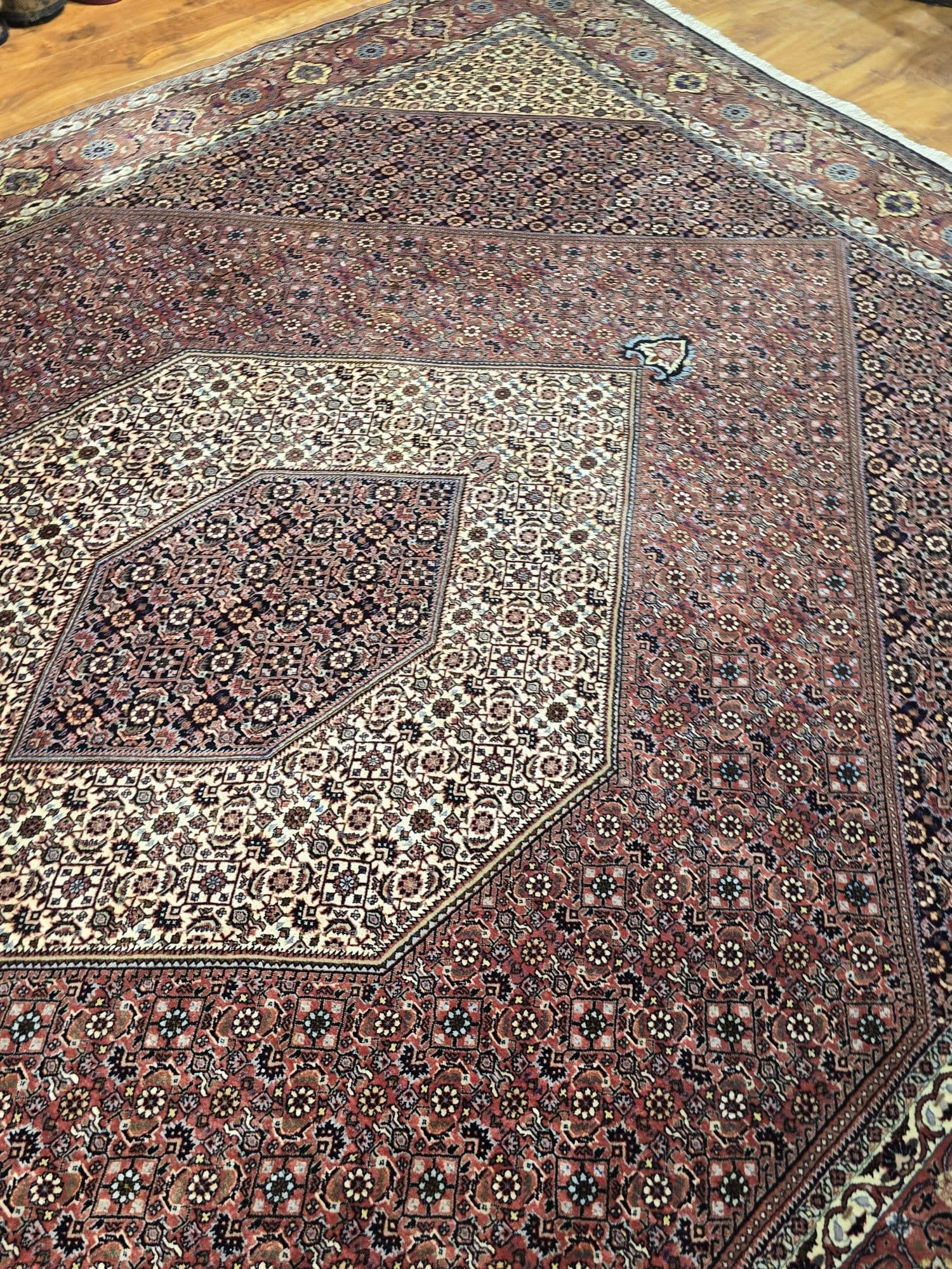 Dywan Bidjar Takab 350x250 cm, czerwony beżowy niebieski czarny żółty, wełna, Iran - 396379