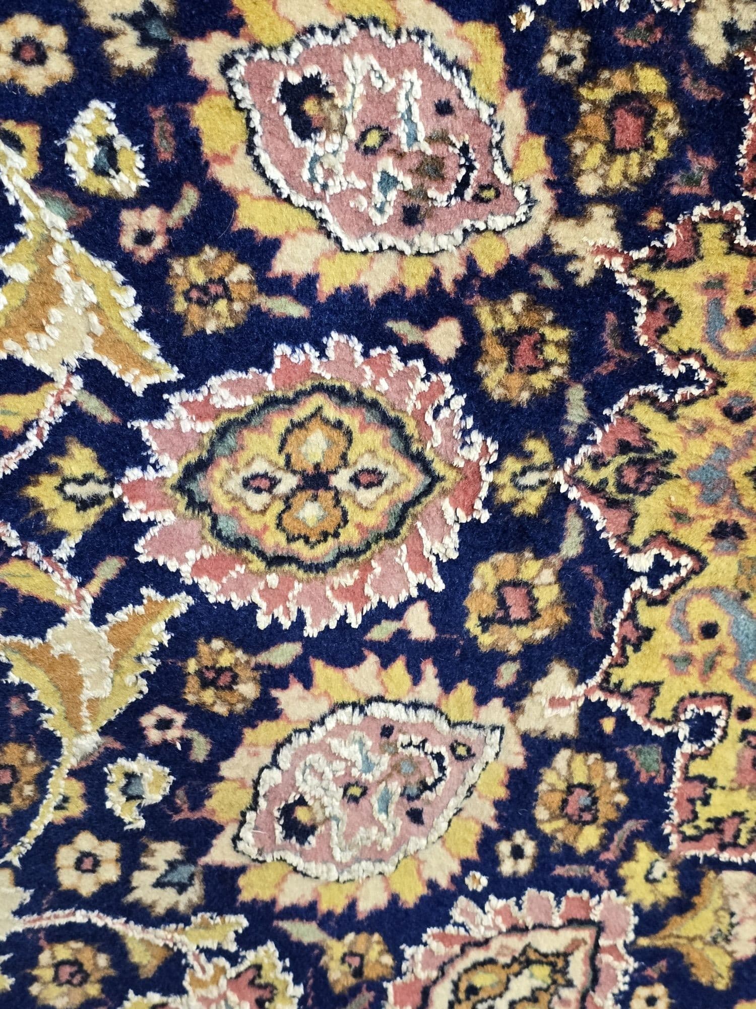 Dywan Ardabil & Hafiz 210x140 cm, niebieski złoty, wełna jedwab, Iran, początek XX w. - 396388