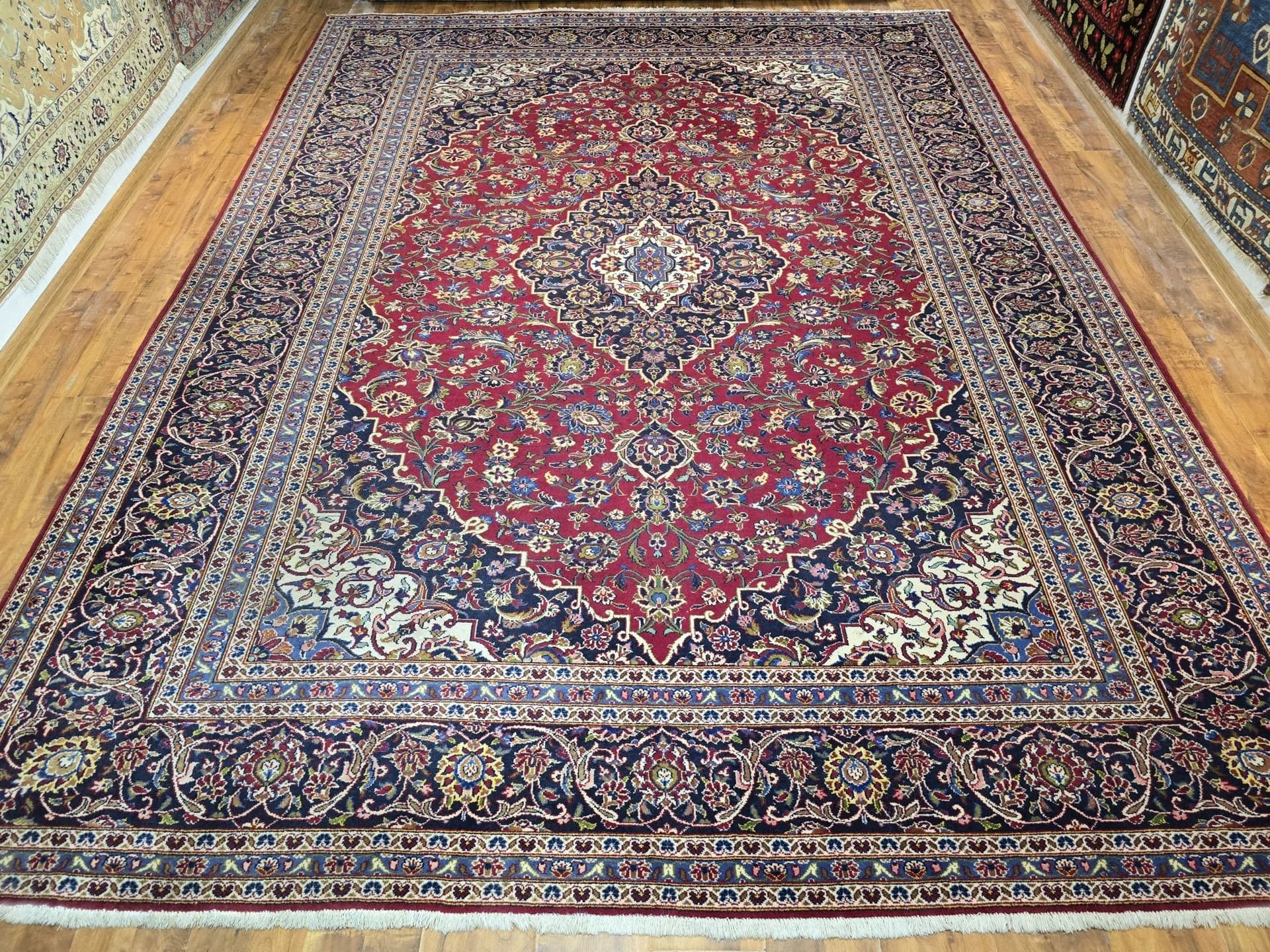 Dywan Keshan 250x360 cm, czerwony, wełna, Iran, początek XX w. - 396405