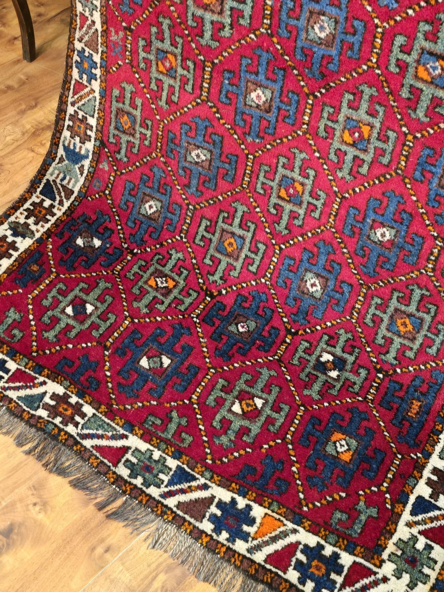 Caucasian rug, 210x110 cm, red, wool, Azerbaijan, 19th century - 396437