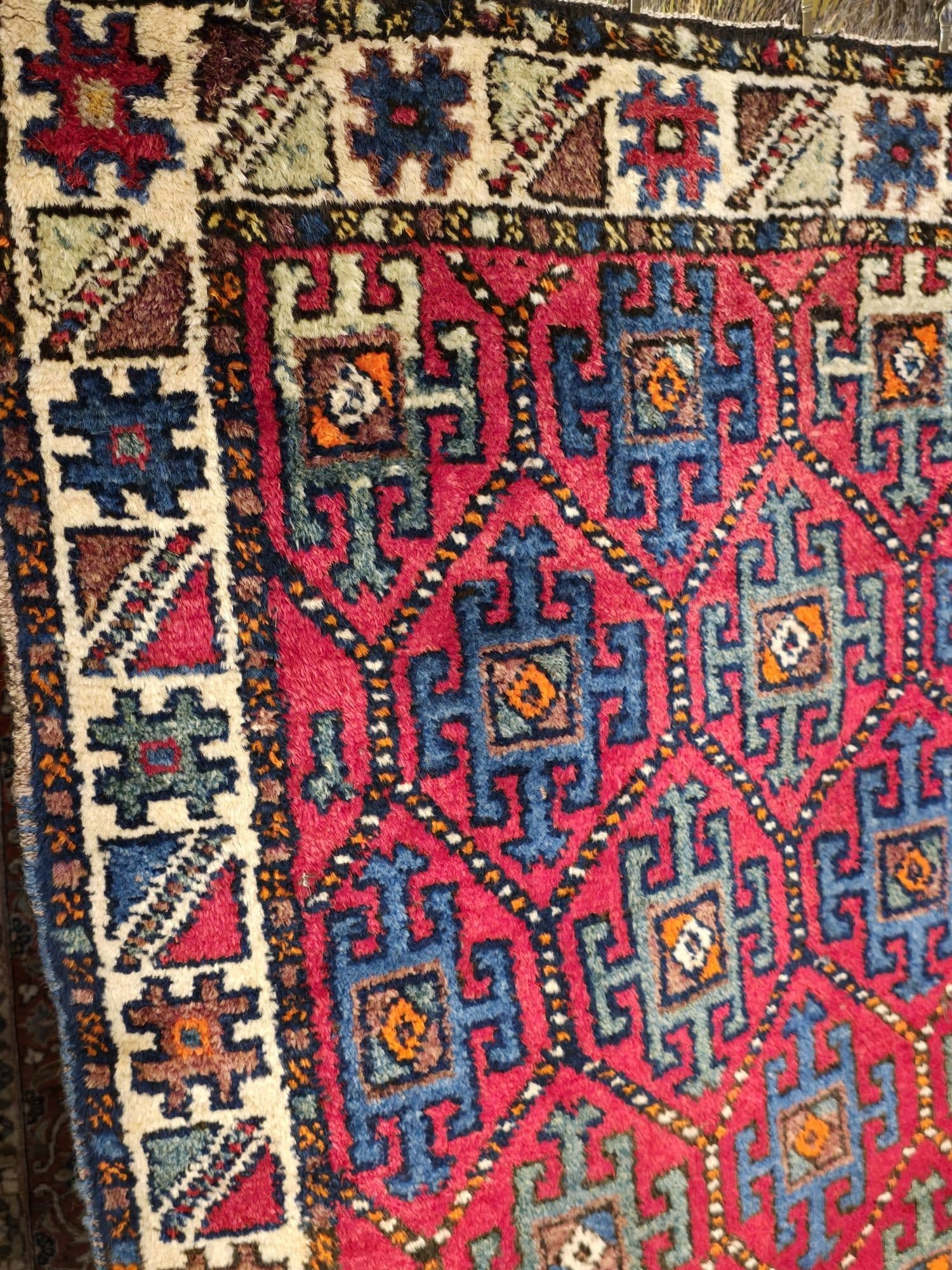 Caucasian rug, 210x110 cm, red, wool, Azerbaijan, 19th century - 396433