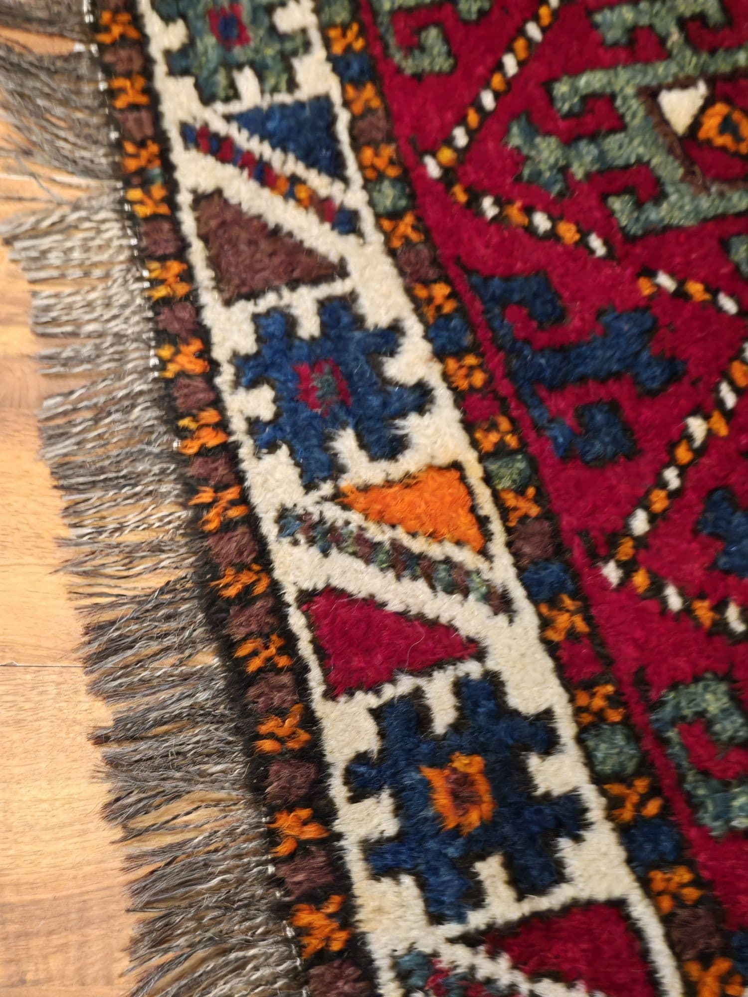 Caucasian rug, 210x110 cm, red, wool, Azerbaijan, 19th century - 396435
