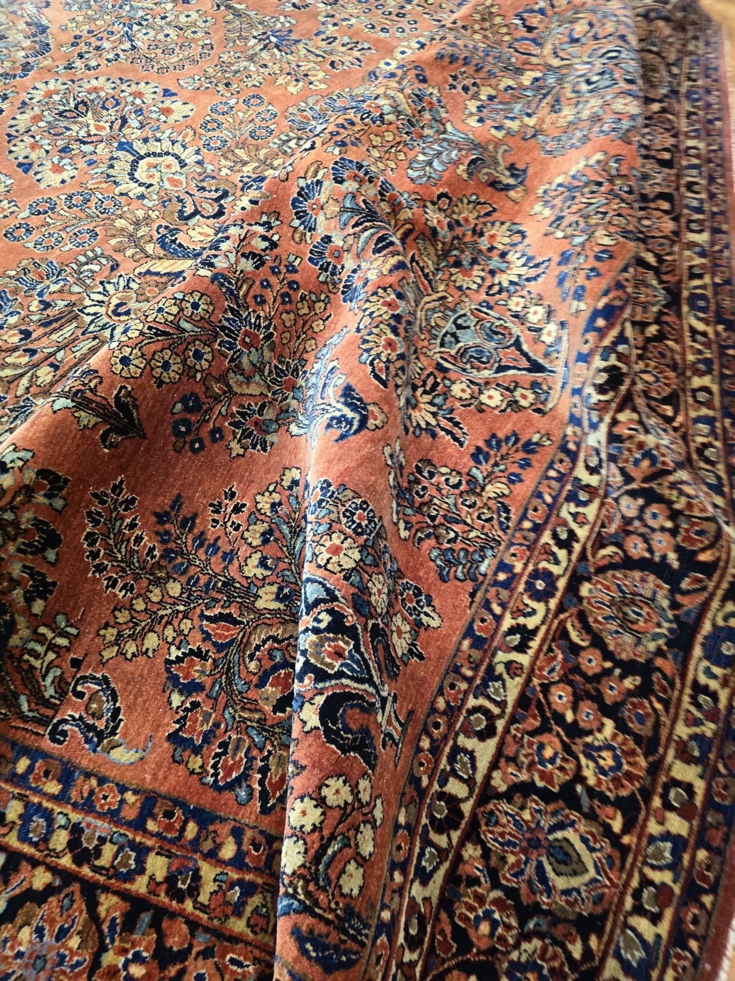 Dywan American Sarough 267x350 cm, czerwony niebieski złoty zielony różowy, wełna, Iran, lata 30. - 396466