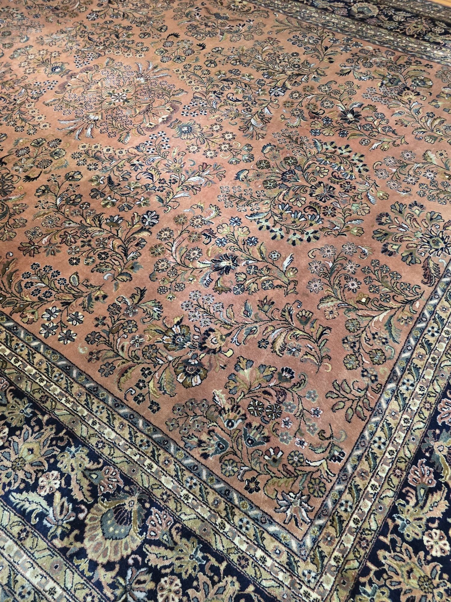 Rug Sarough 400x300 cm, pink blue, wool, India, early 20th c. - 396499