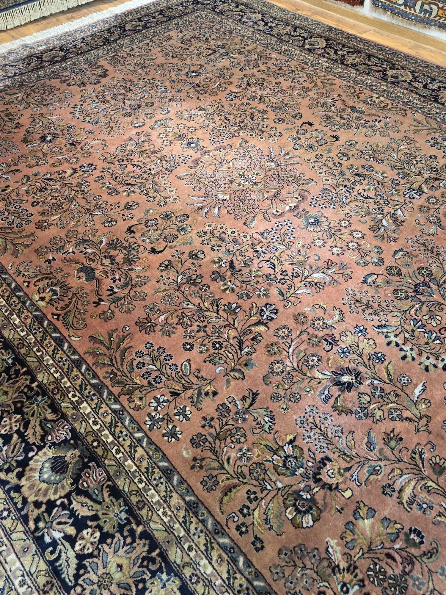 Rug Sarough 400x300 cm, pink blue, wool, India, early 20th c. - 396494
