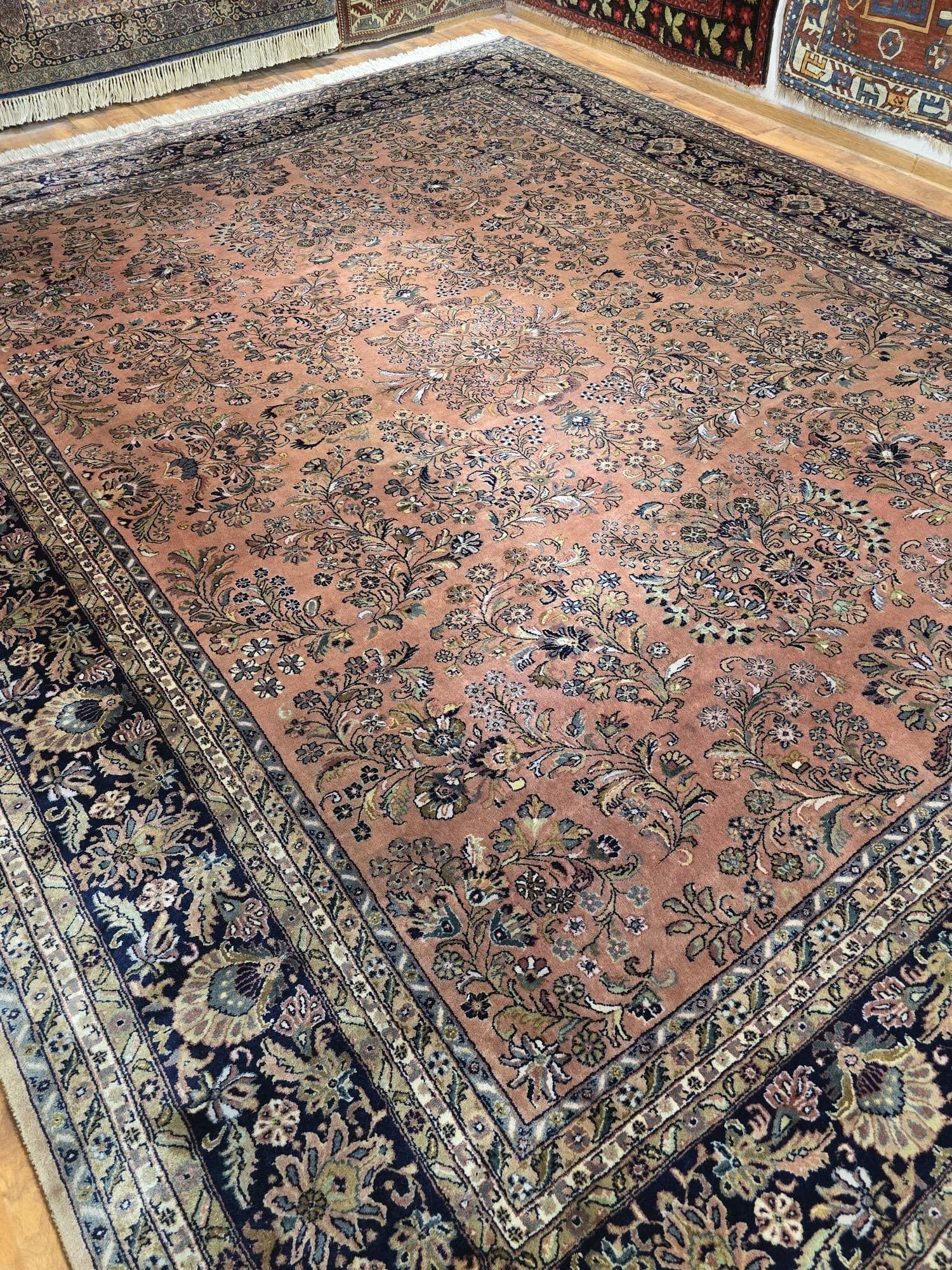 Rug Sarough 400x300 cm, pink blue, wool, India, early 20th c. - 396493