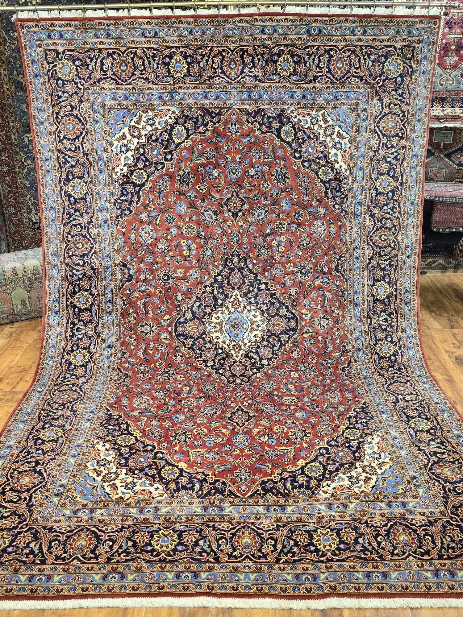 Dywan Keshan, 305x205 cm, czerwony, wełna, Iran, początek XX w. - 396520