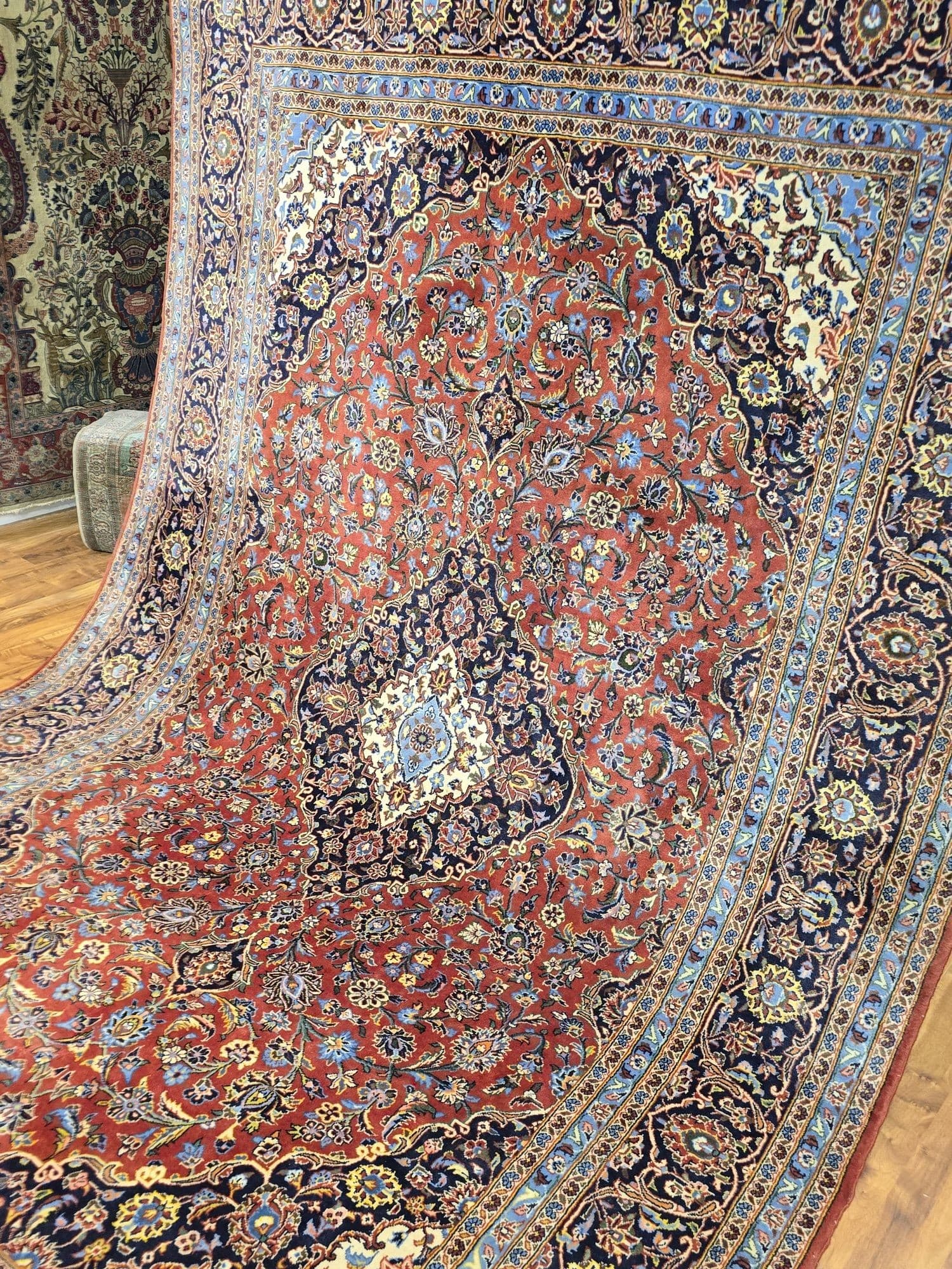 Dywan Keshan, 305x205 cm, czerwony, wełna, Iran, początek XX w. - 396516