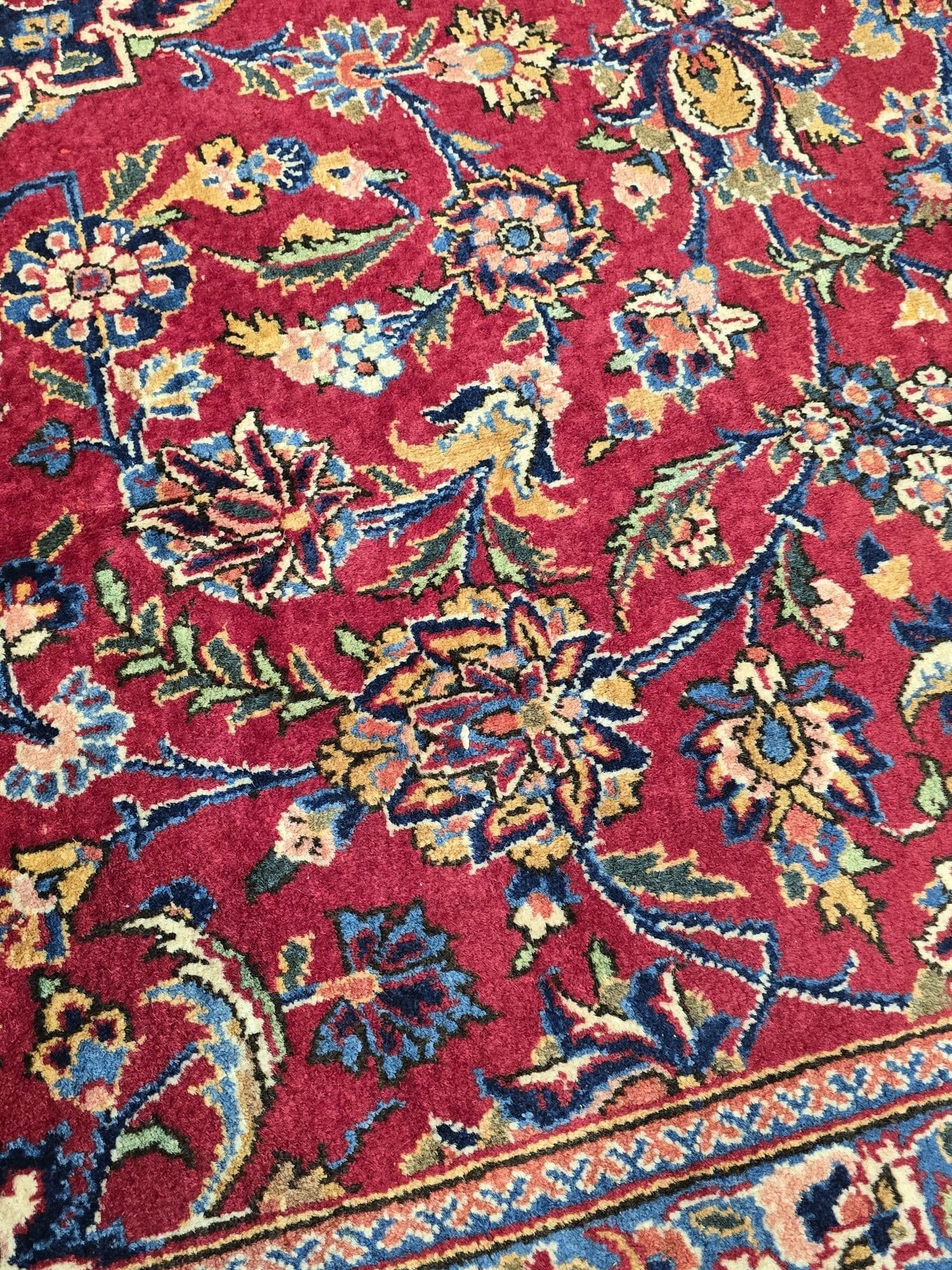 Dywan perski Keshan 380x260 cm, czerwony, wełna, Iran, początek XX w. - 396535