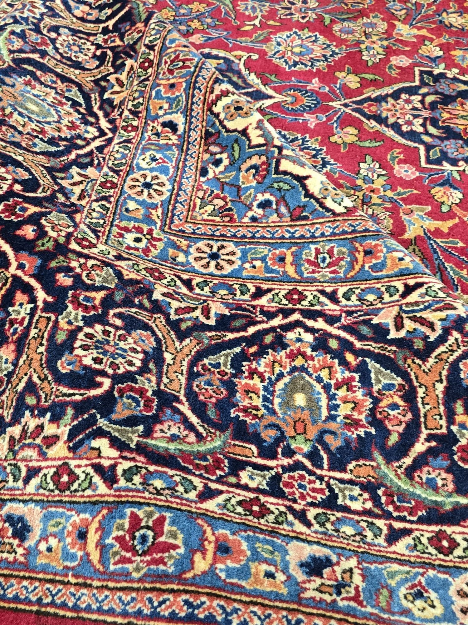 Dywan perski Keshan 380x260 cm, czerwony, wełna, Iran, początek XX w. - 396539