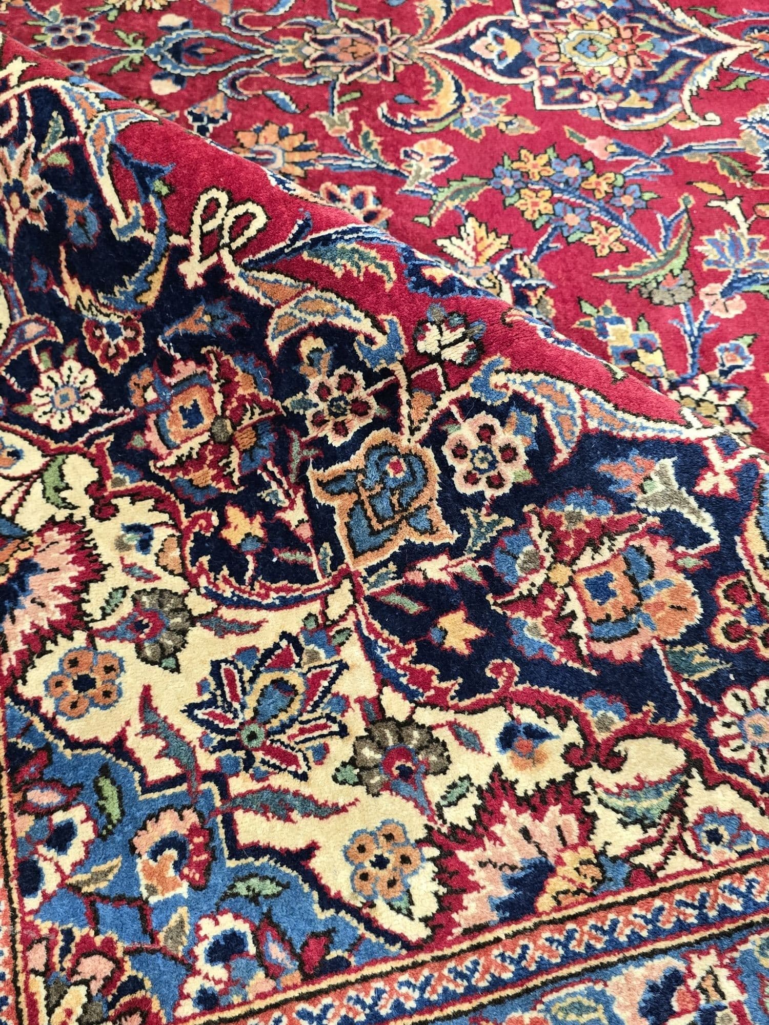 Dywan perski Keshan 380x260 cm, czerwony, wełna, Iran, początek XX w. - 396538