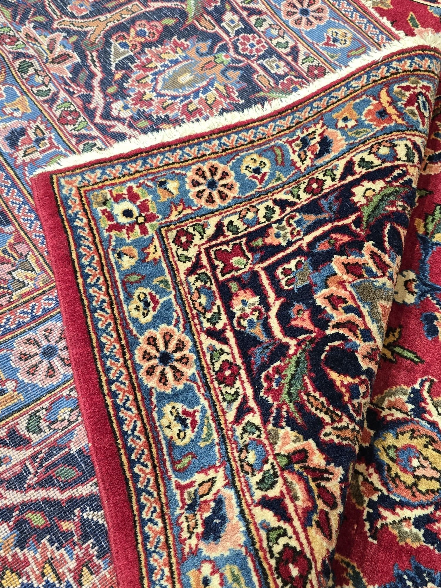Dywan perski Keshan 380x260 cm, czerwony, wełna, Iran, początek XX w. - 396537