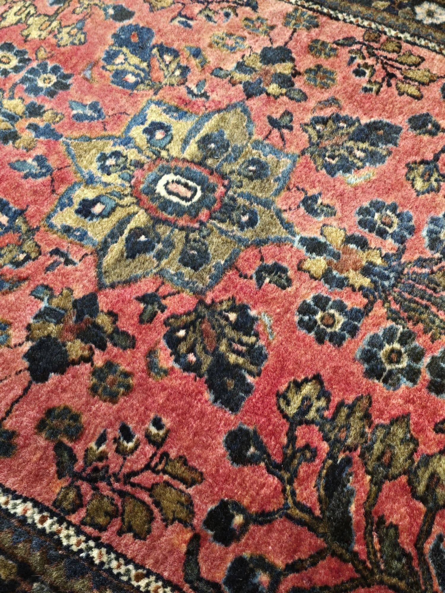 Dywanik Sarough Arak 68x125 cm, różowy, wełna bawełna, Iran, lata 20. - 396547
