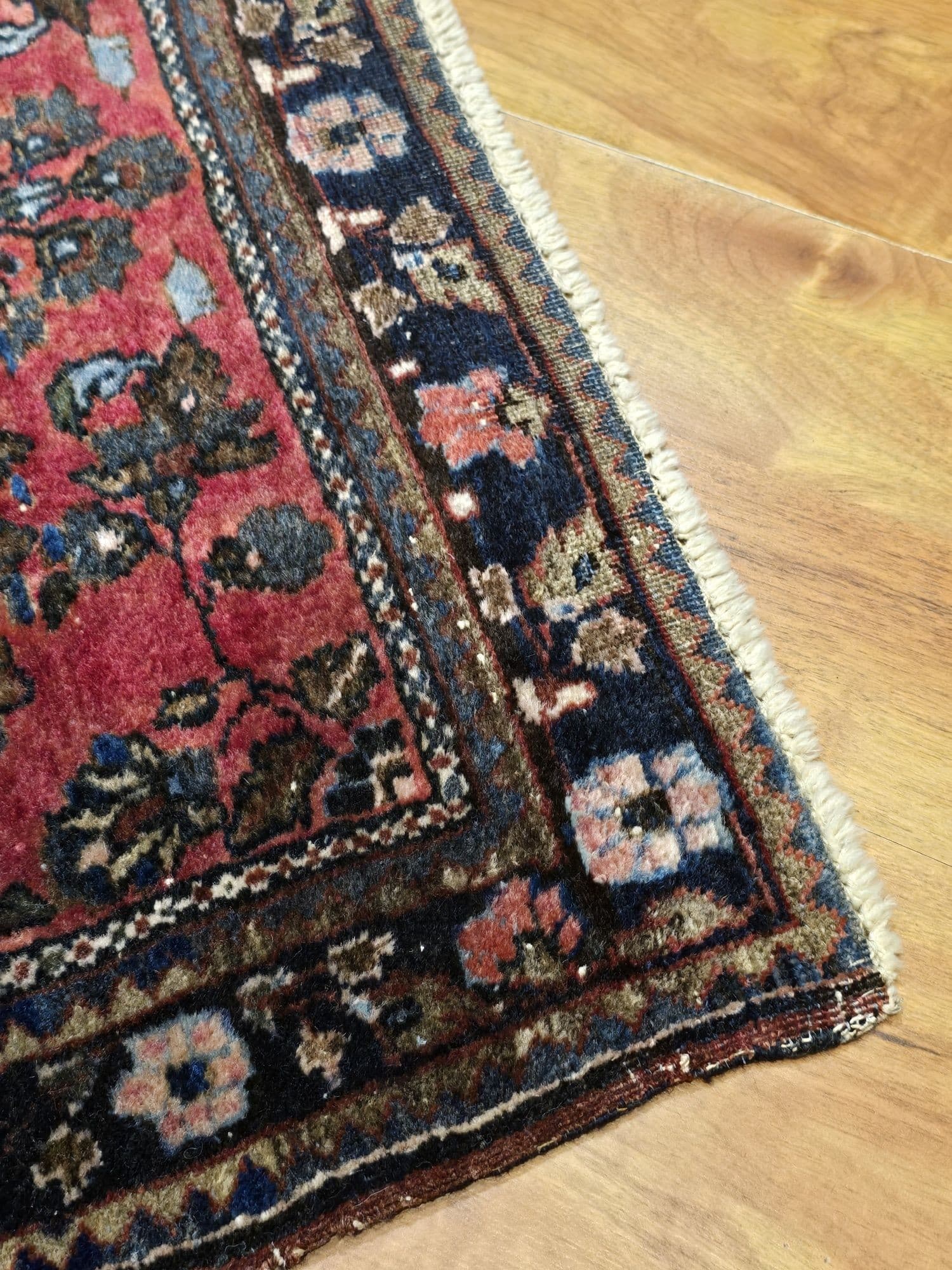 Dywanik Sarough Arak 68x125 cm, różowy, wełna bawełna, Iran, lata 20. - 396548