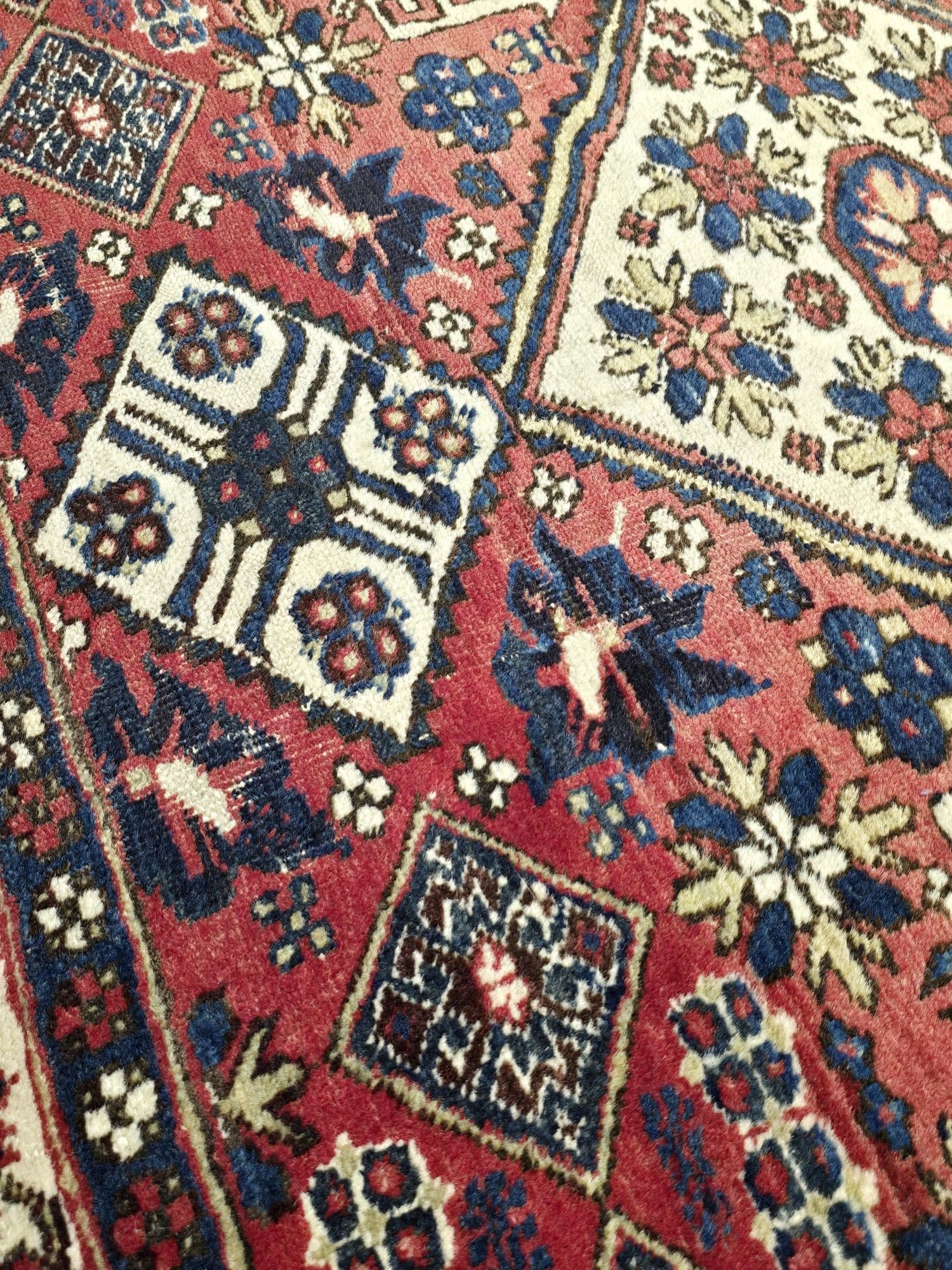 Dywan Afshar 115x153 cm, czerwony, wełna, Iran, lata 60. - 396583