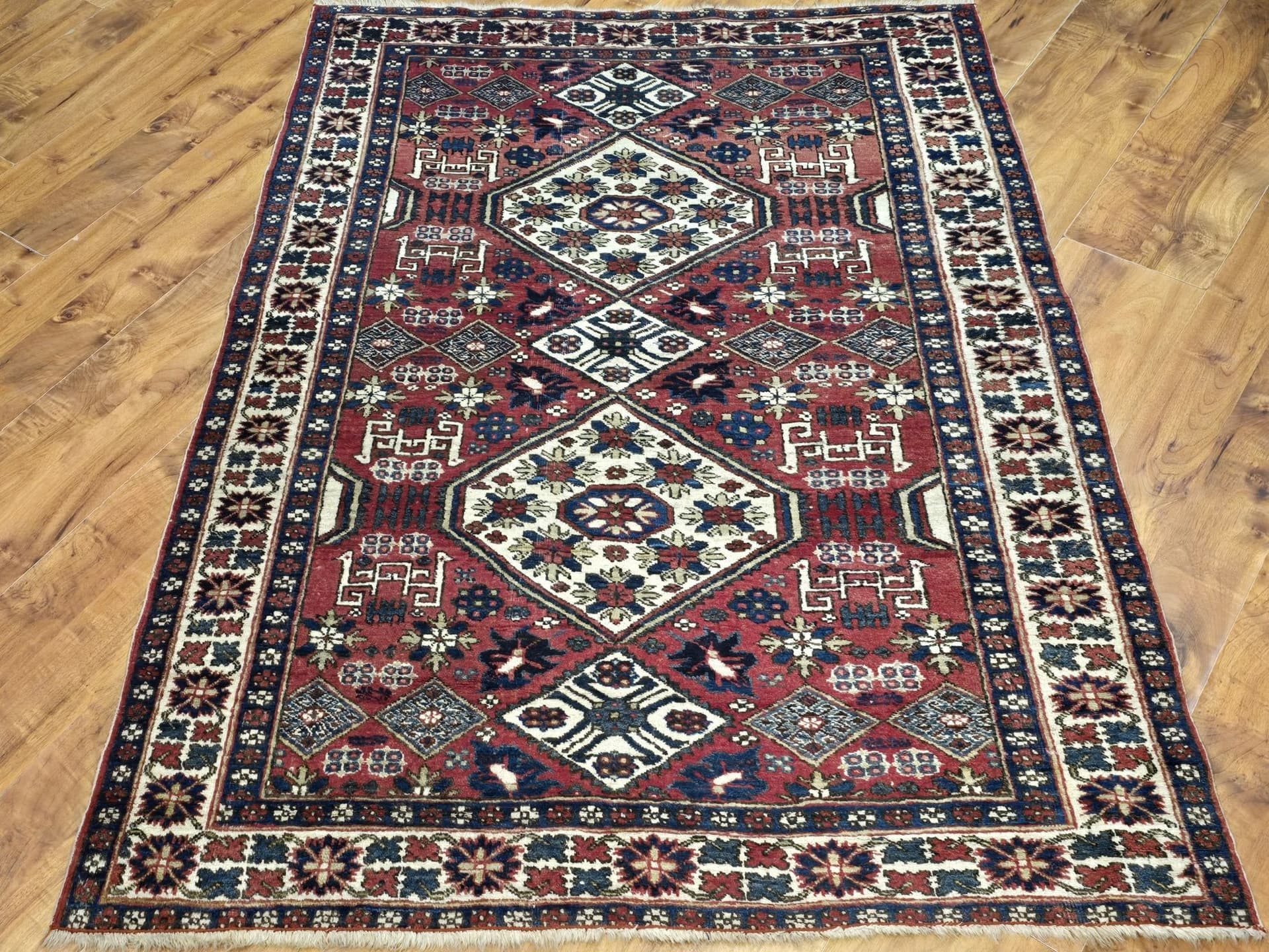 Dywan Afshar 115x153 cm, czerwony, wełna, Iran, lata 60. - 396589