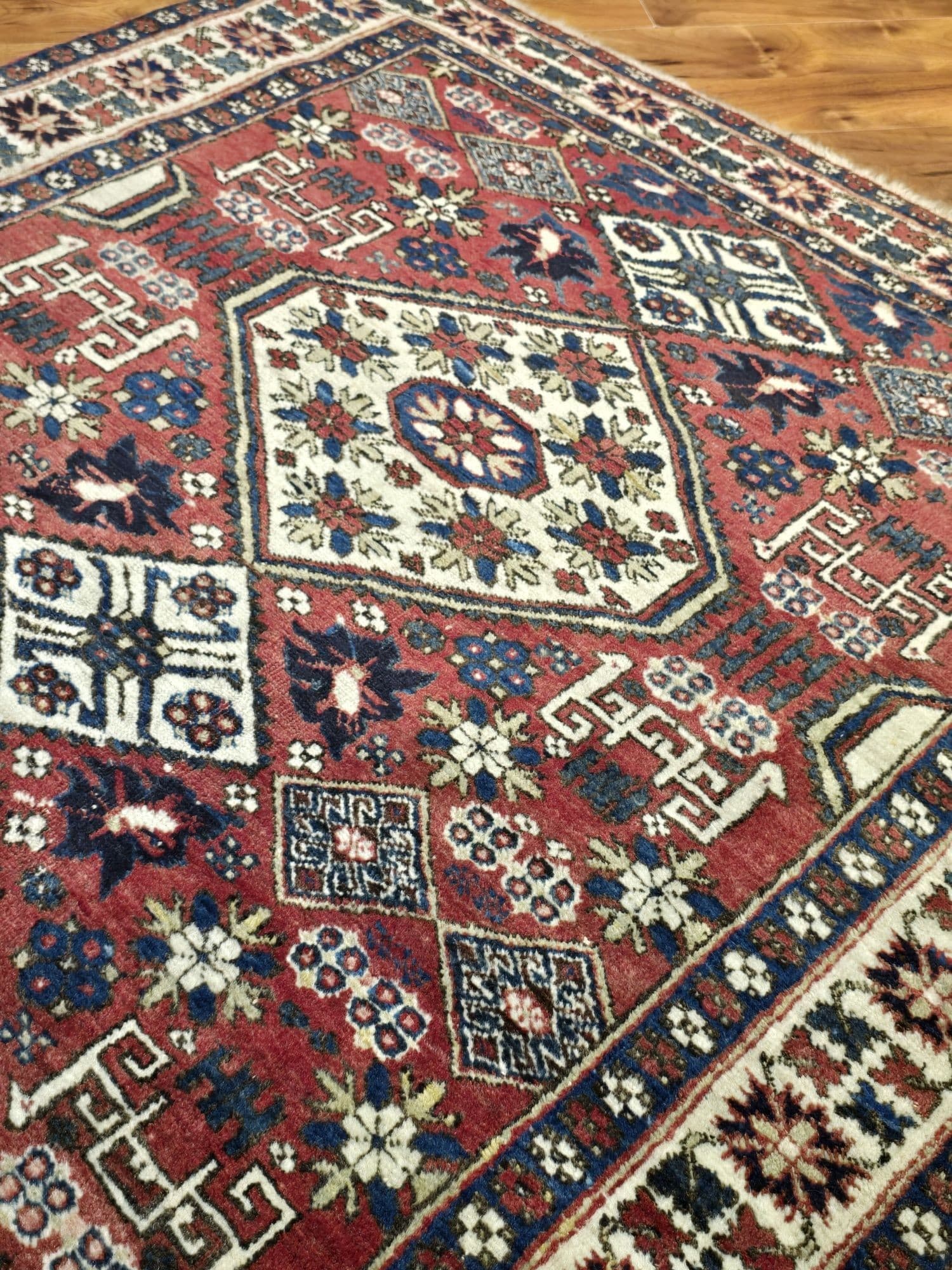 Dywan Afshar 115x153 cm, czerwony, wełna, Iran, lata 60. - 396588