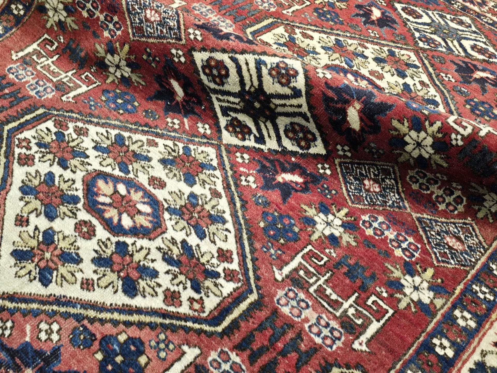 Dywan Afshar 115x153 cm, czerwony, wełna, Iran, lata 60. - 396586