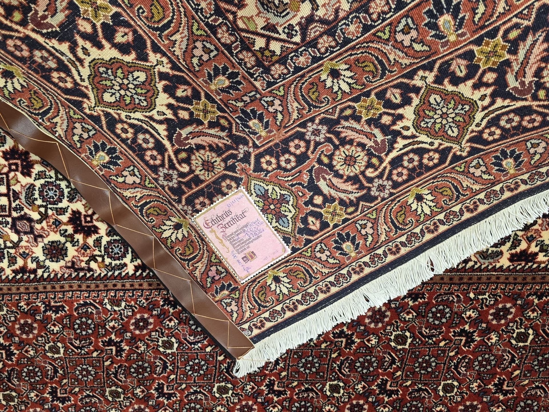 Dywan perski Bidjar 250x350 cm, czerwony kremowy niebieski zielony złoty, wełna, Iran - 396614