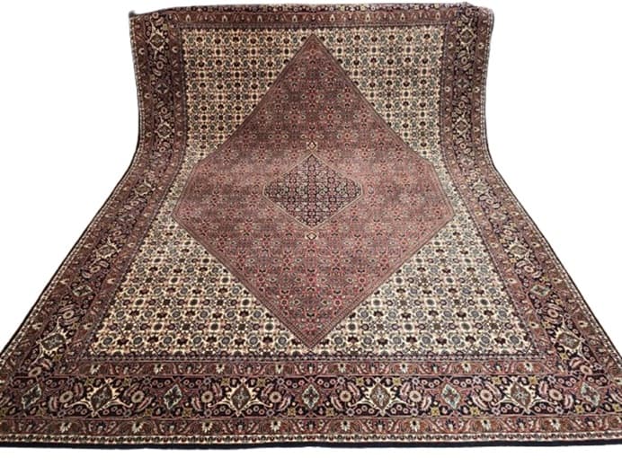 Dywan perski Bidjar 250x350 cm, czerwony kremowy niebieski zielony złoty, wełna, Iran