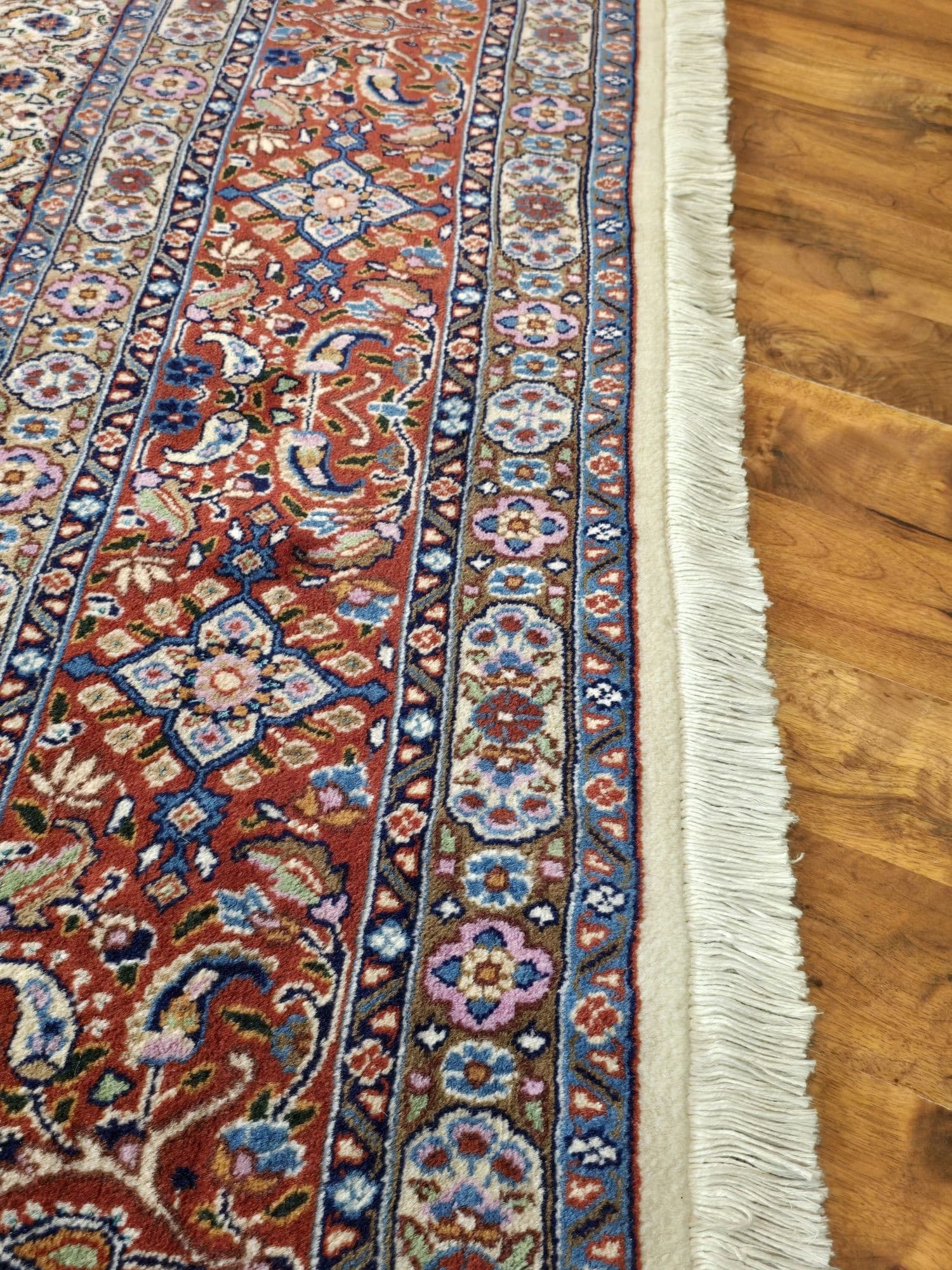 Dywan Moud, 235x170 cm, wełna biała czerwony niebieski beżowy, Iran - 396626