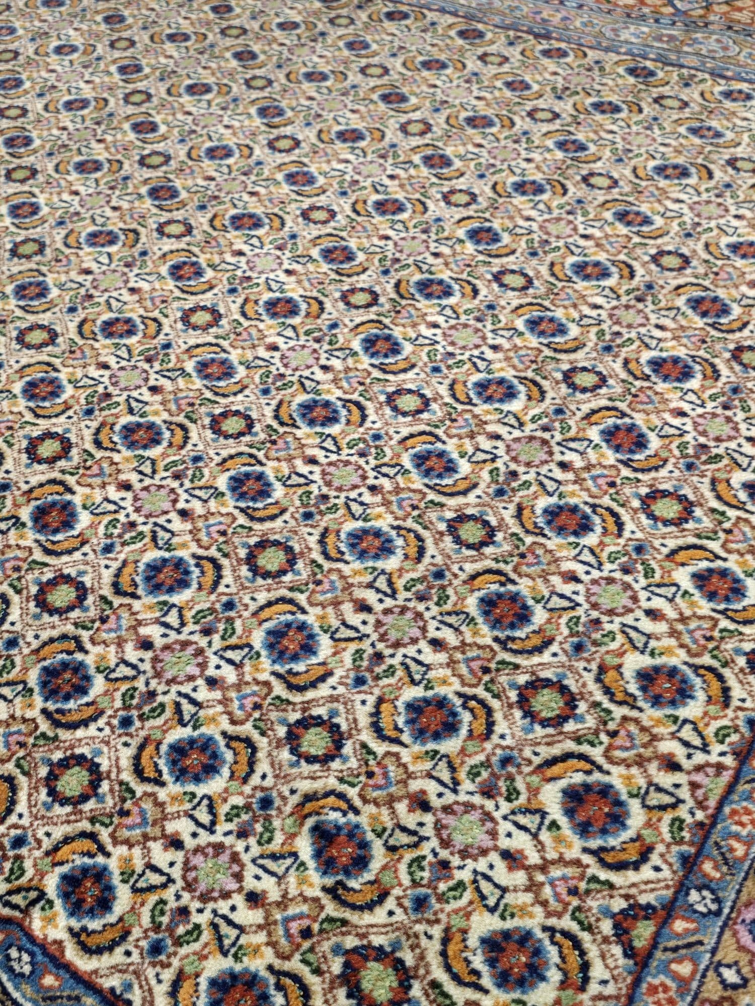 Dywan Moud, 235x170 cm, wełna biała czerwony niebieski beżowy, Iran - 396625
