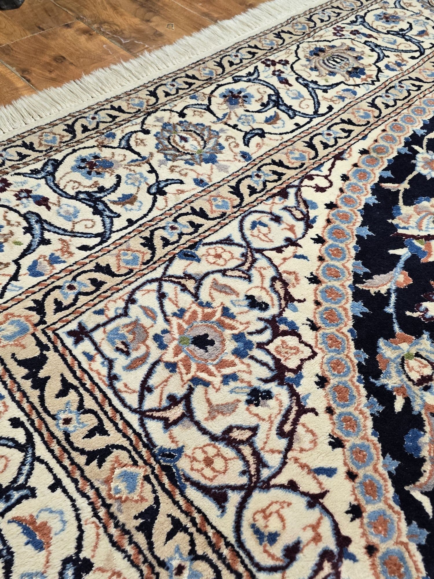 Dywan Nain 200x300 cm, niebieski beżowy, wełna, Iran - 396633