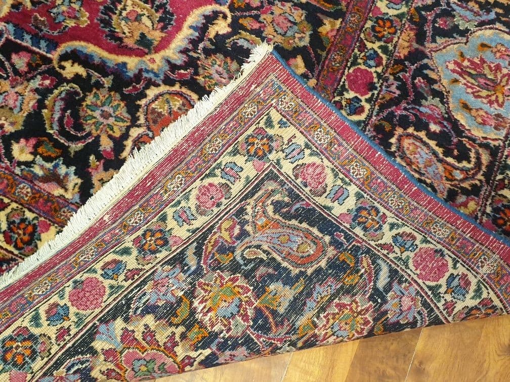 Dywan Meshed, 400x315 cm, czerwony niebieski biały złoty zielony różowy, wełna, Iran, lata 60. - 396655