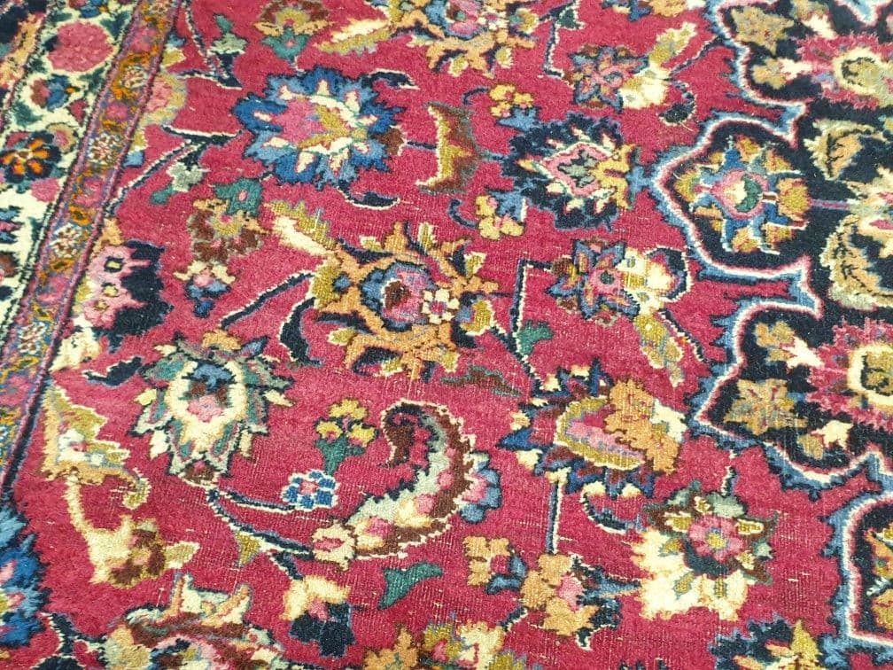 Dywan Meshed, 400x315 cm, czerwony niebieski biały złoty zielony różowy, wełna, Iran, lata 60. - 396654