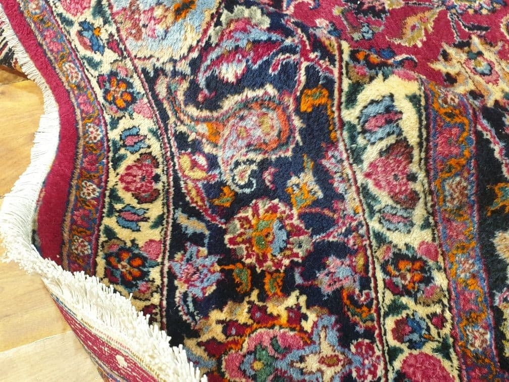 Dywan Meshed, 400x315 cm, czerwony niebieski biały złoty zielony różowy, wełna, Iran, lata 60. - 396656