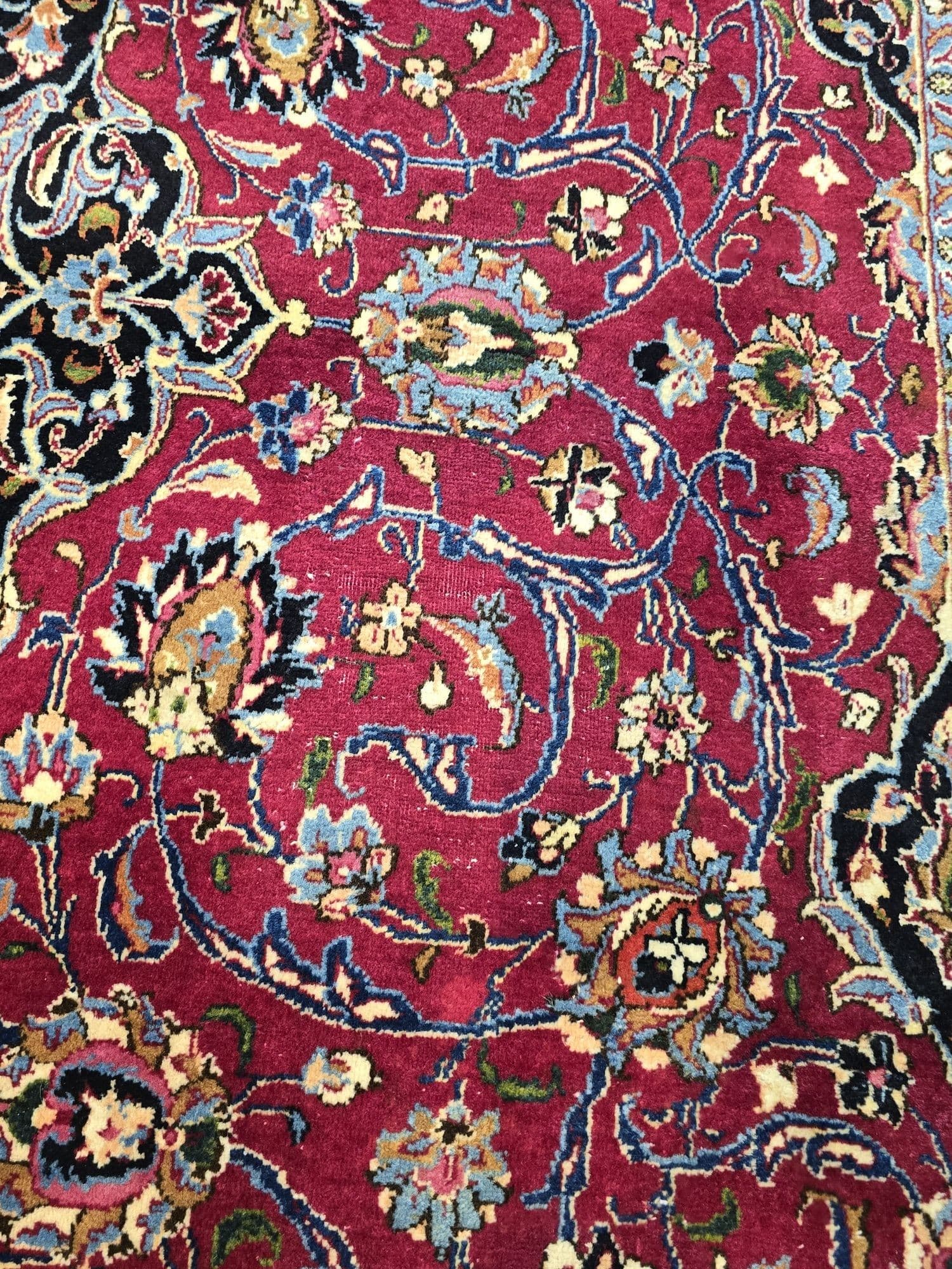 Dywan Meshed, czerwony niebieski, wełna, Iran, 245x340cm - 396674