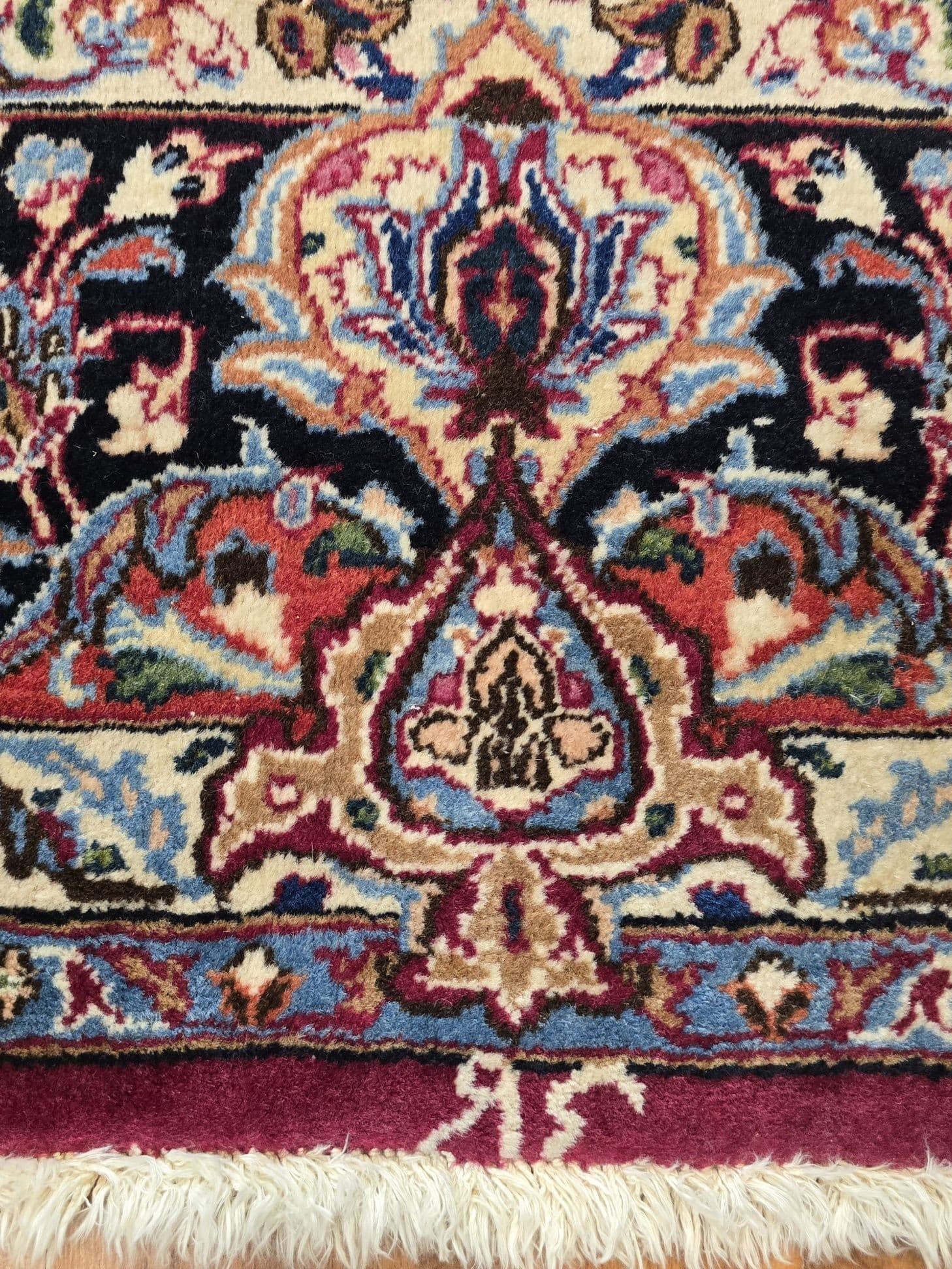 Dywan Meshed, czerwony niebieski, wełna, Iran, 245x340cm - 396677