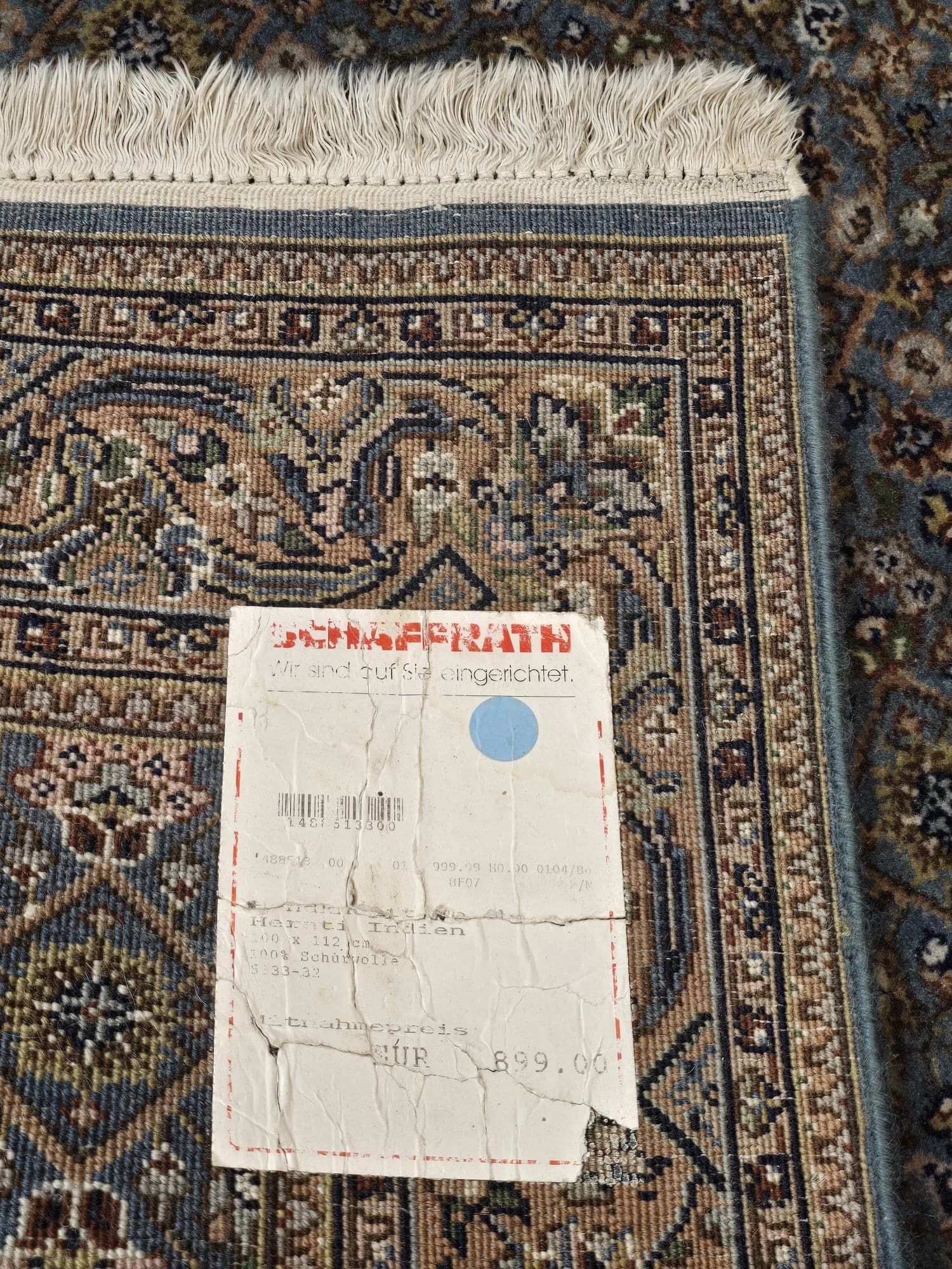 Rug Indo Herati, 100x112 cm, blue, wool, India - 396695