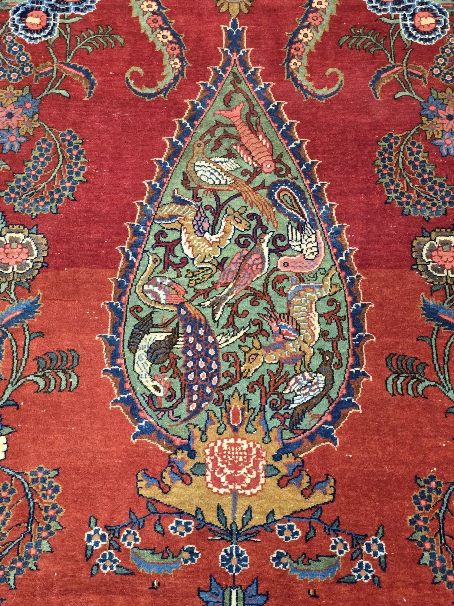 Dywan perski Tabriz, 135x205 cm, czerwony, wełna, Iran, lata 40. - 396725