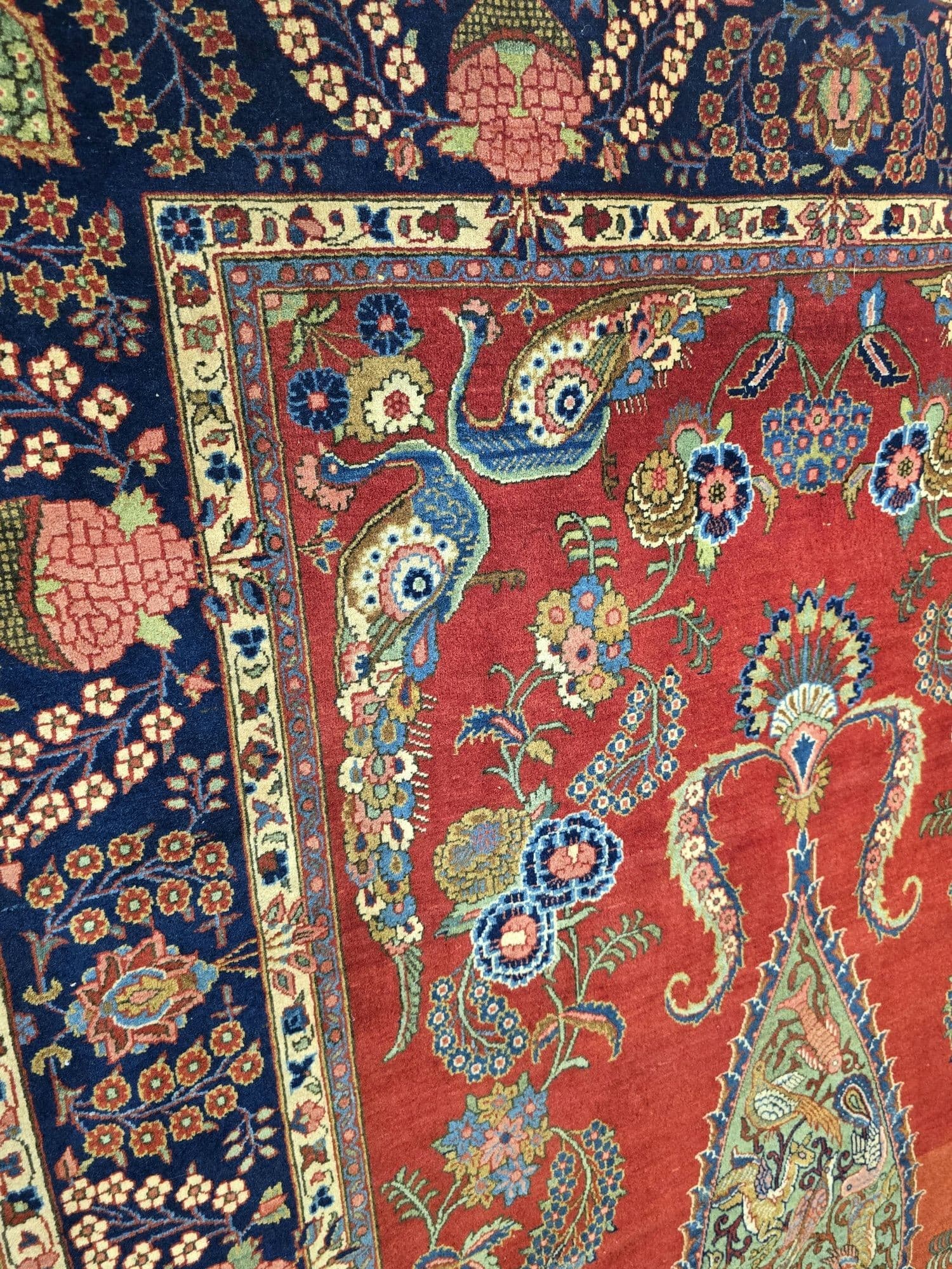 Dywan perski Tabriz, 135x205 cm, czerwony, wełna, Iran, lata 40. - 396720