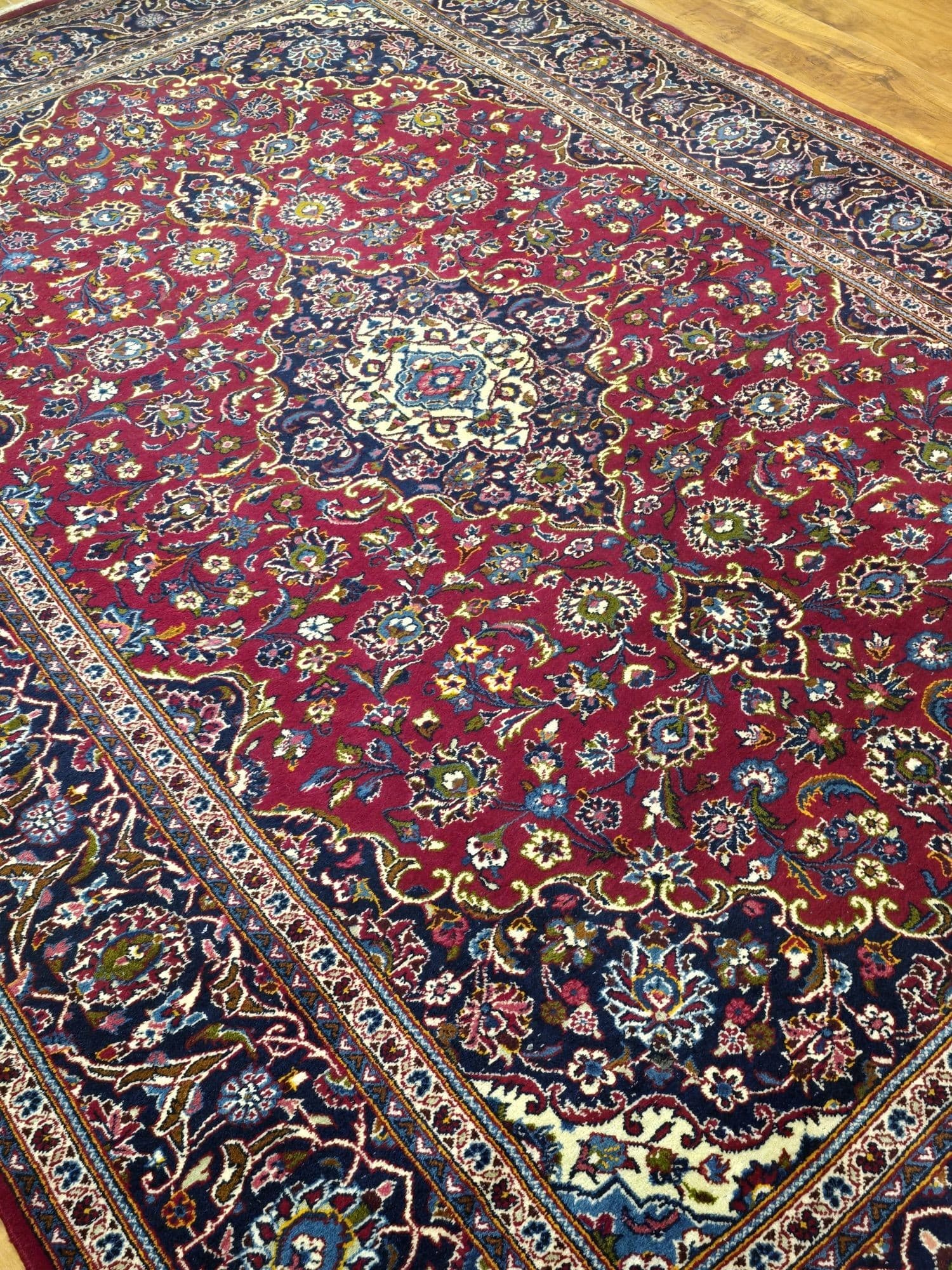 Dywan Keshan, 200x300 cm, czerwony, wełna, Iran, lata 60. - 396730