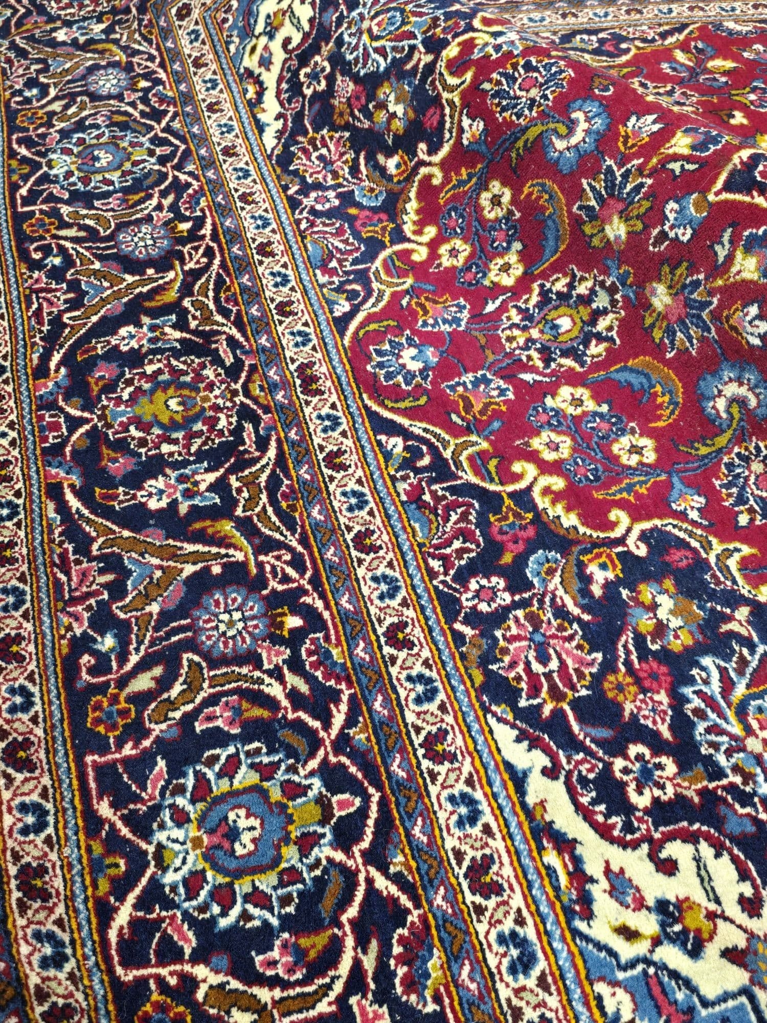 Dywan Keshan, 200x300 cm, czerwony, wełna, Iran, lata 60. - 396733