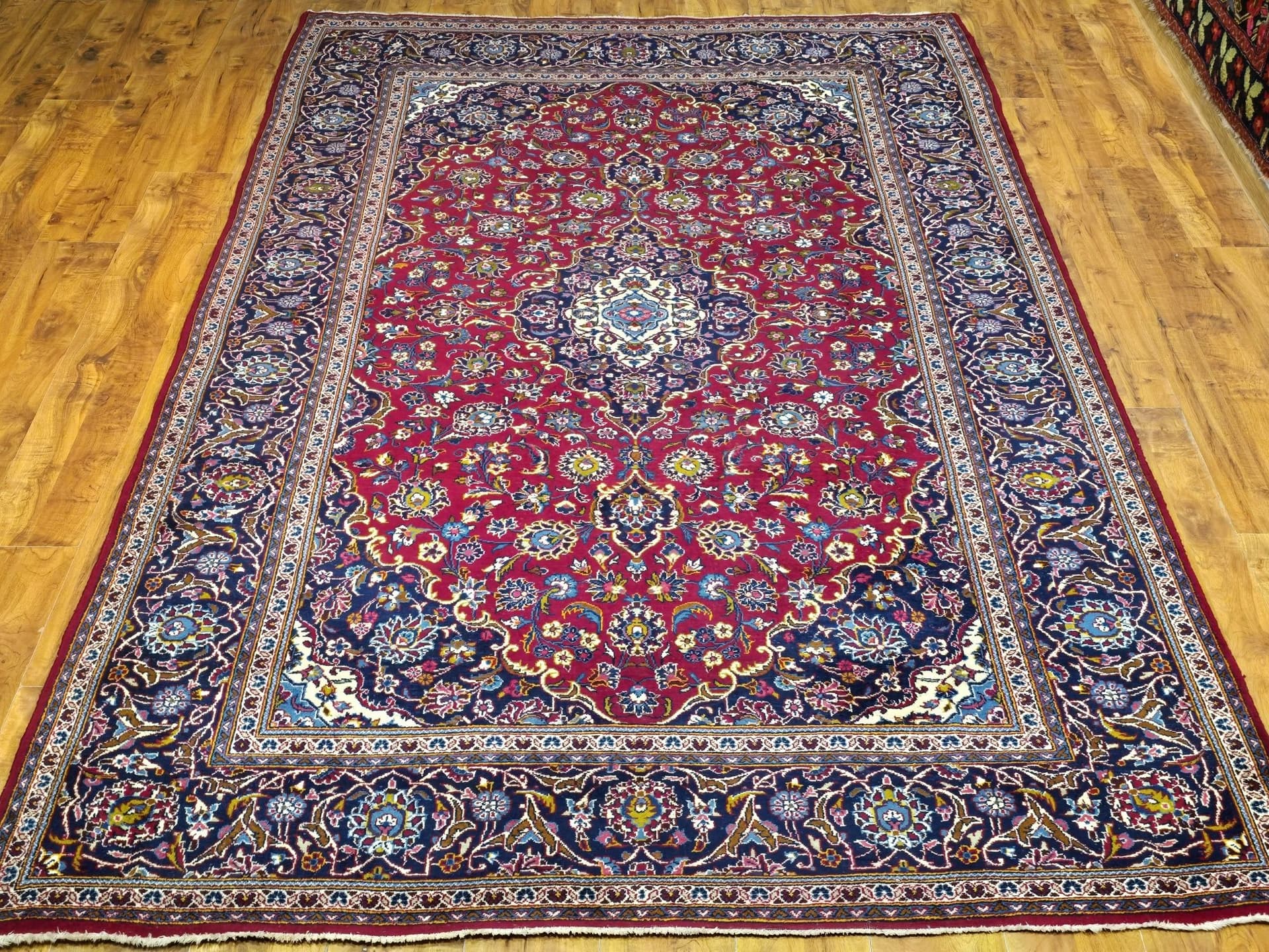 Dywan Keshan, 200x300 cm, czerwony, wełna, Iran, lata 60. - 396736