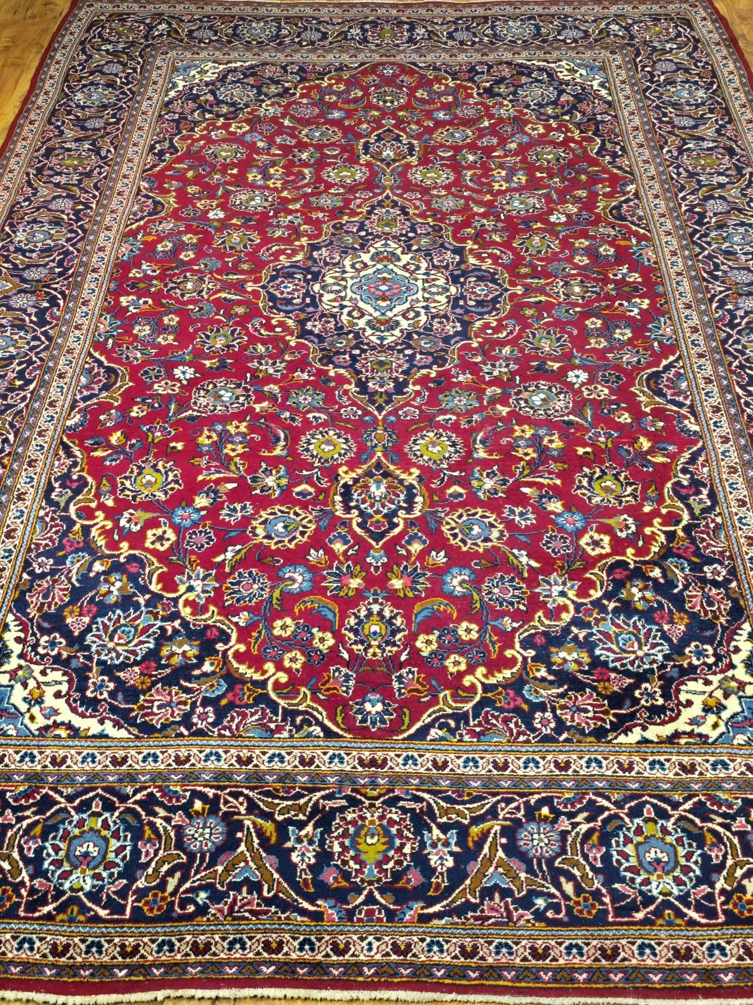 Dywan Keshan, 200x300 cm, czerwony, wełna, Iran, lata 60. - 396729