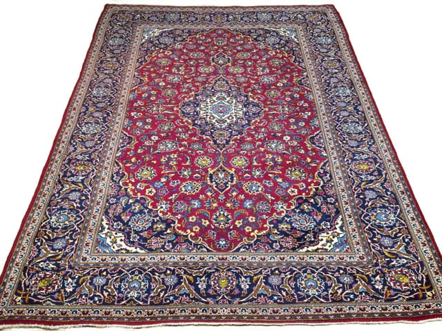 Dywan Keshan, 200x300 cm, czerwony, wełna, Iran, lata 60. - WYMIARY