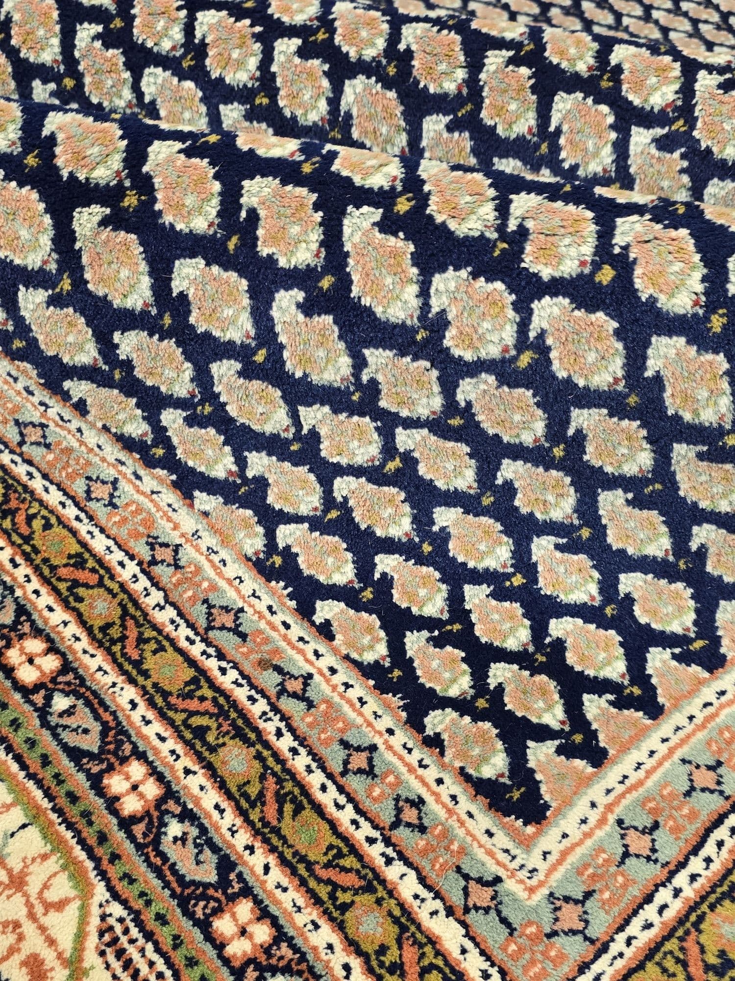 Rug Indo Mir, 200x300 cm, blue beige green orange, wool, India - 396749
