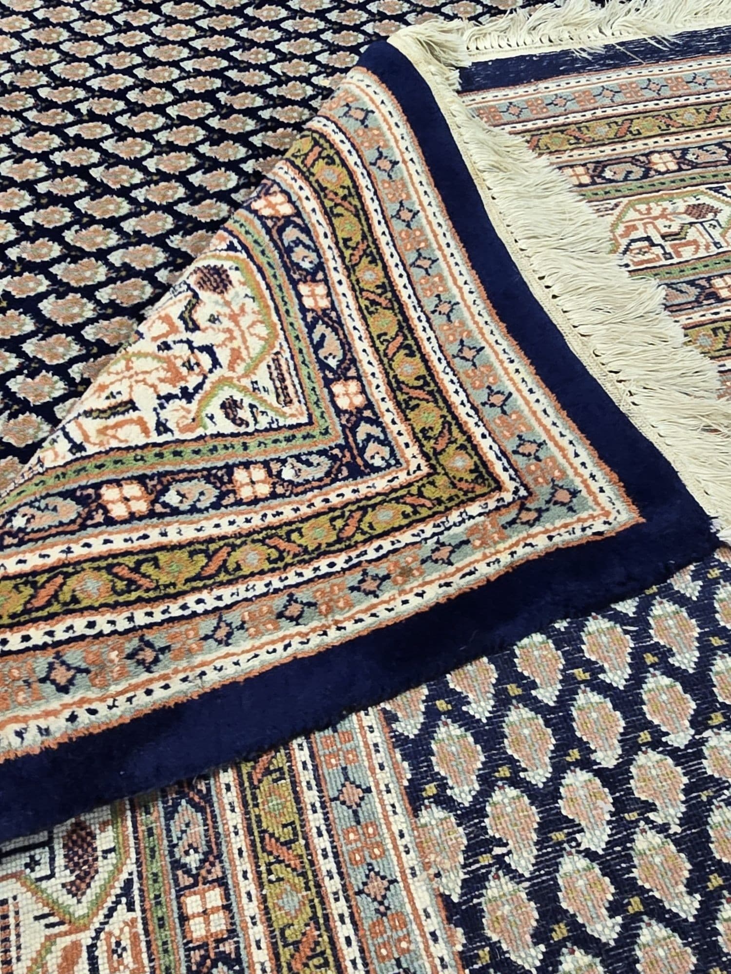 Rug Indo Mir, 200x300 cm, blue beige green orange, wool, India - 396754